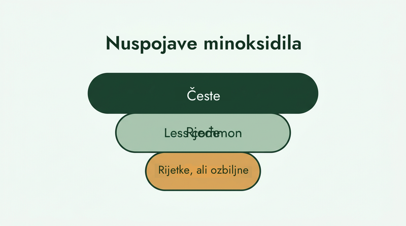 Nuspojave minoksidila, od čestih do rijetkih