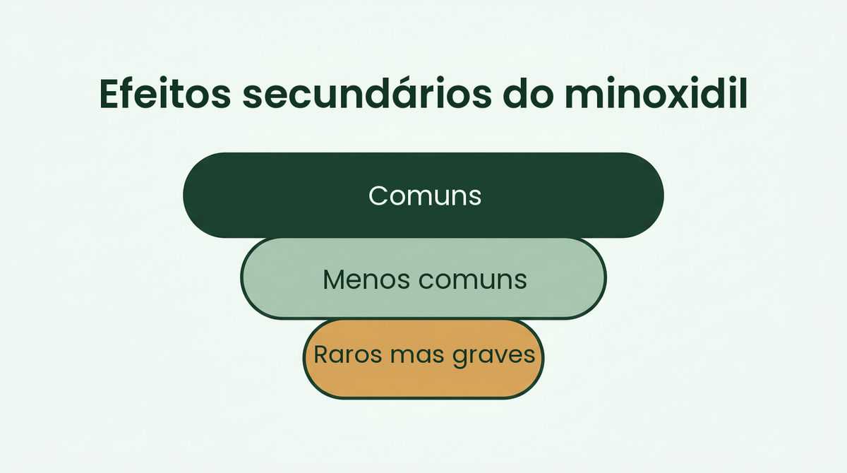 Efeitos secundários do minoxidil, dos mais comuns aos mais raros