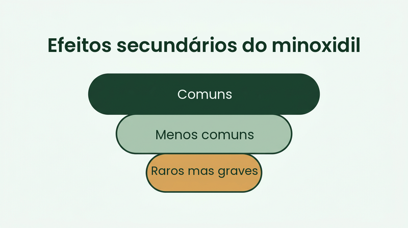 Efeitos colaterais do minoxidil, dos mais comuns aos mais raros