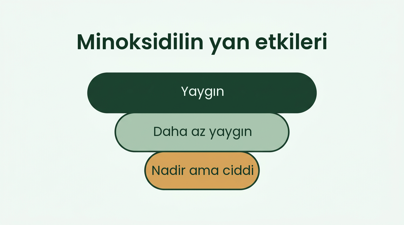 Sık görülenden nadir görülene minoksidil yan etkileri