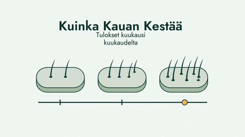 Kuinka kauan minoksidiililta kestää tehota