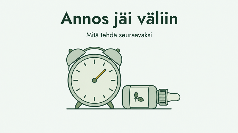 Näin toimit, jos unohdat minoksidiiliannoksen