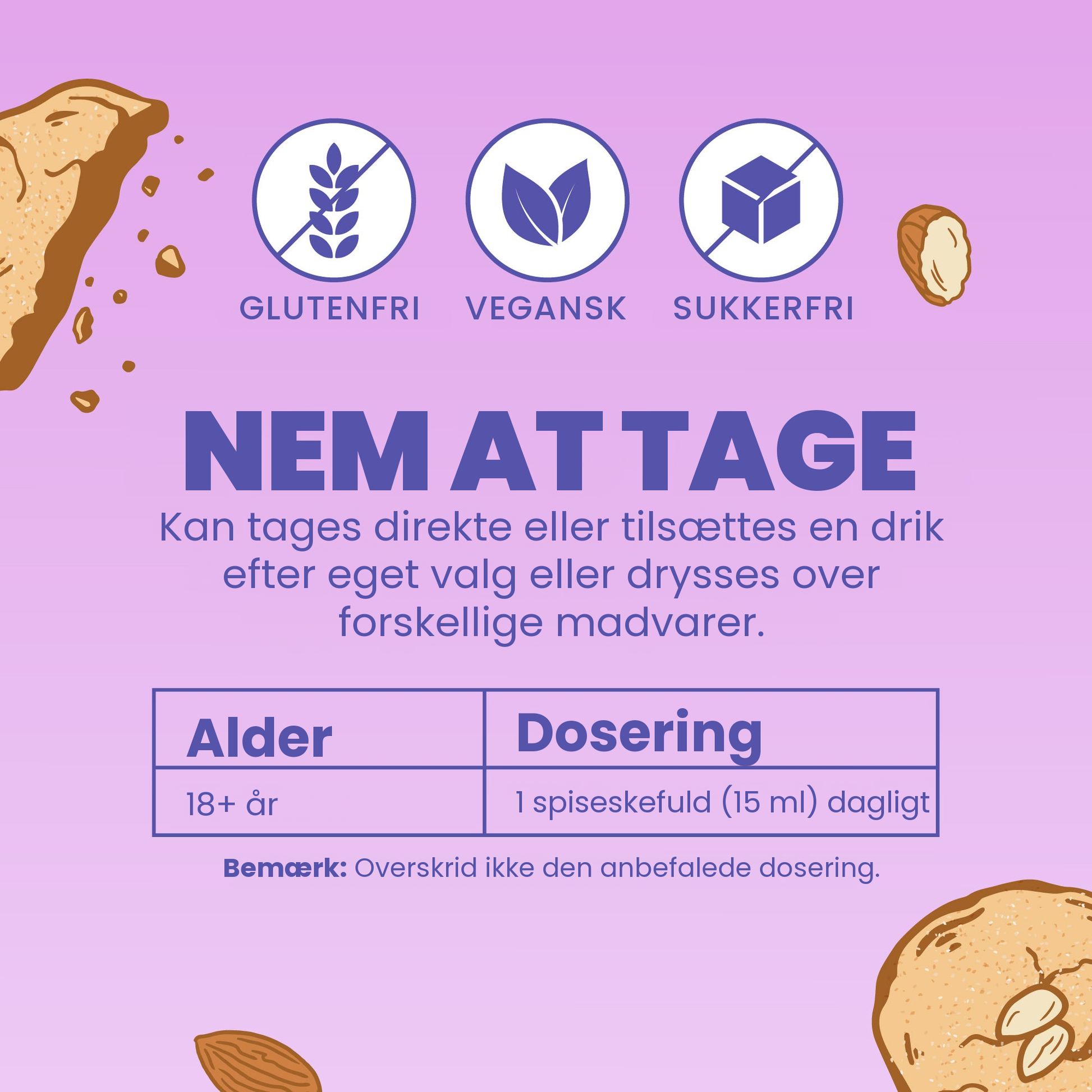 Nem at tage: en spiseskefuld om dagen, direkte eller blandet i en drik