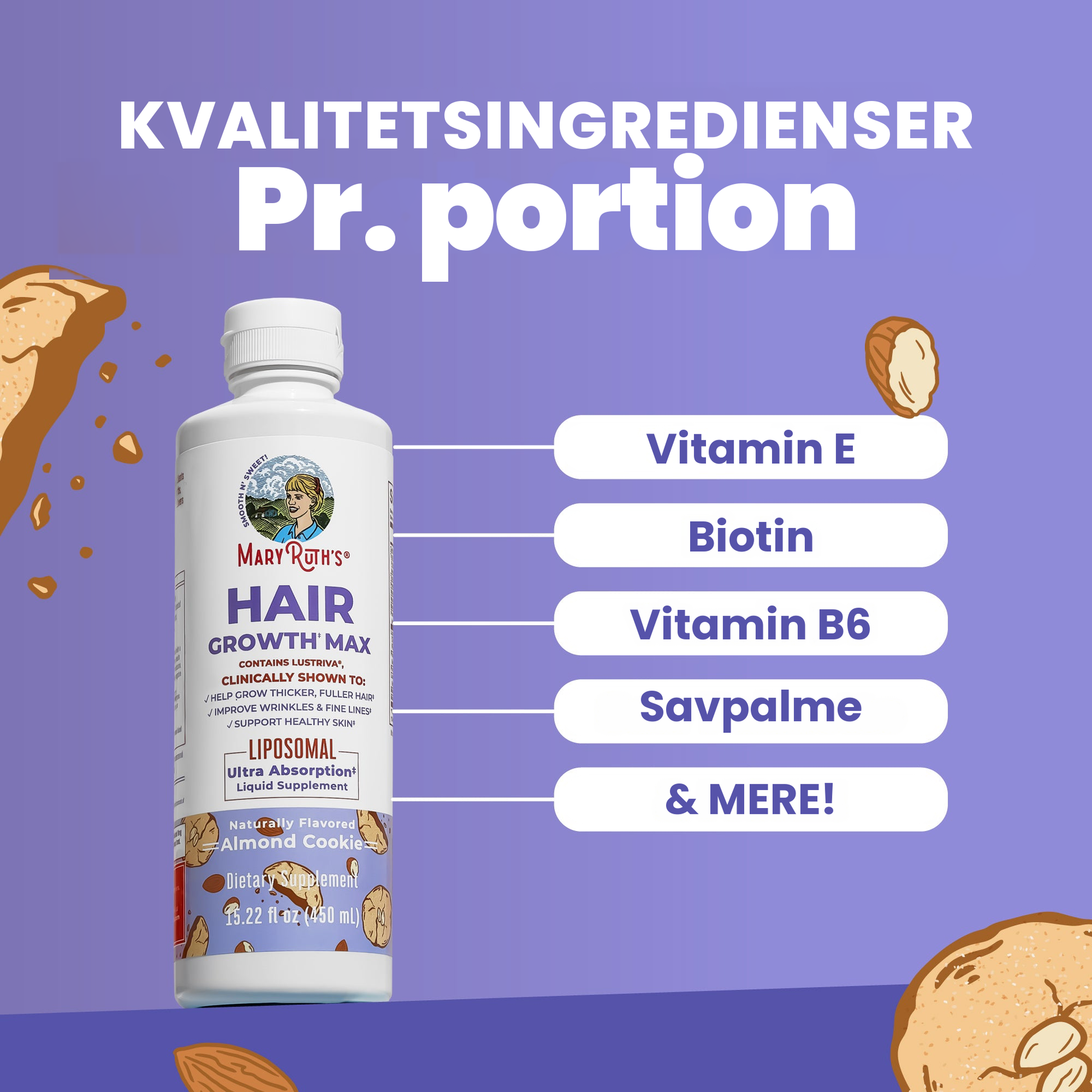 Nøgleingredienser i MaryRuth Hair Growth Max Liposomal