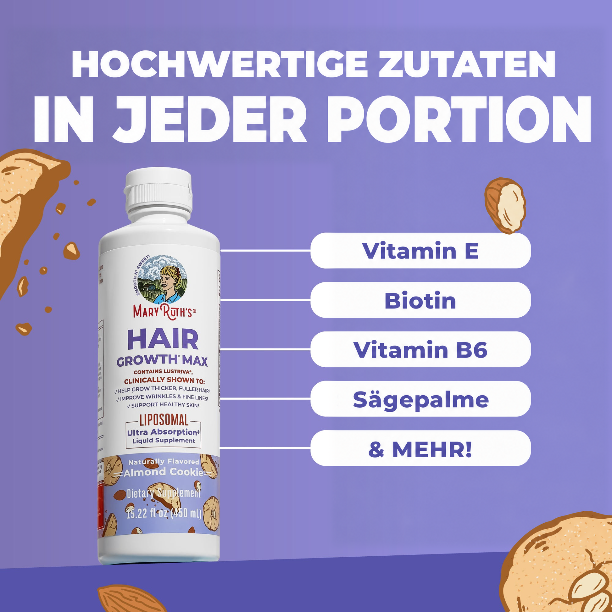 Key ingredients in MaryRuth Hair Growth Max Liposomal
