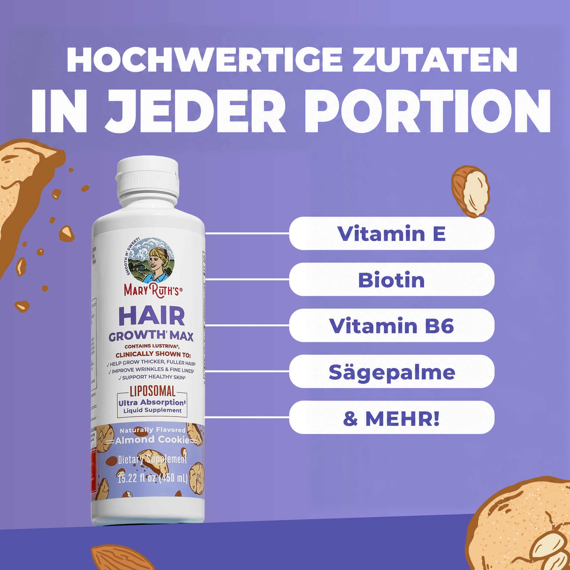 Key ingredients in MaryRuth Hair Growth Max Liposomal