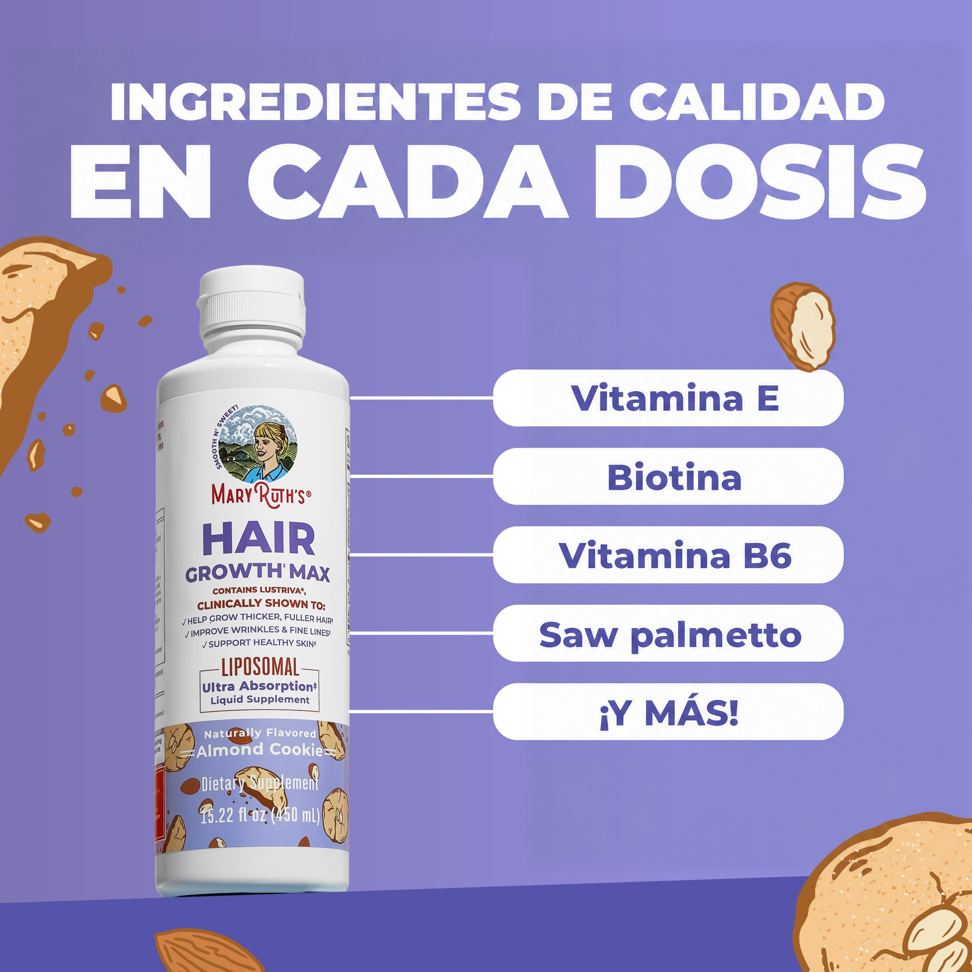 Key ingredients in MaryRuth Hair Growth Max Liposomal