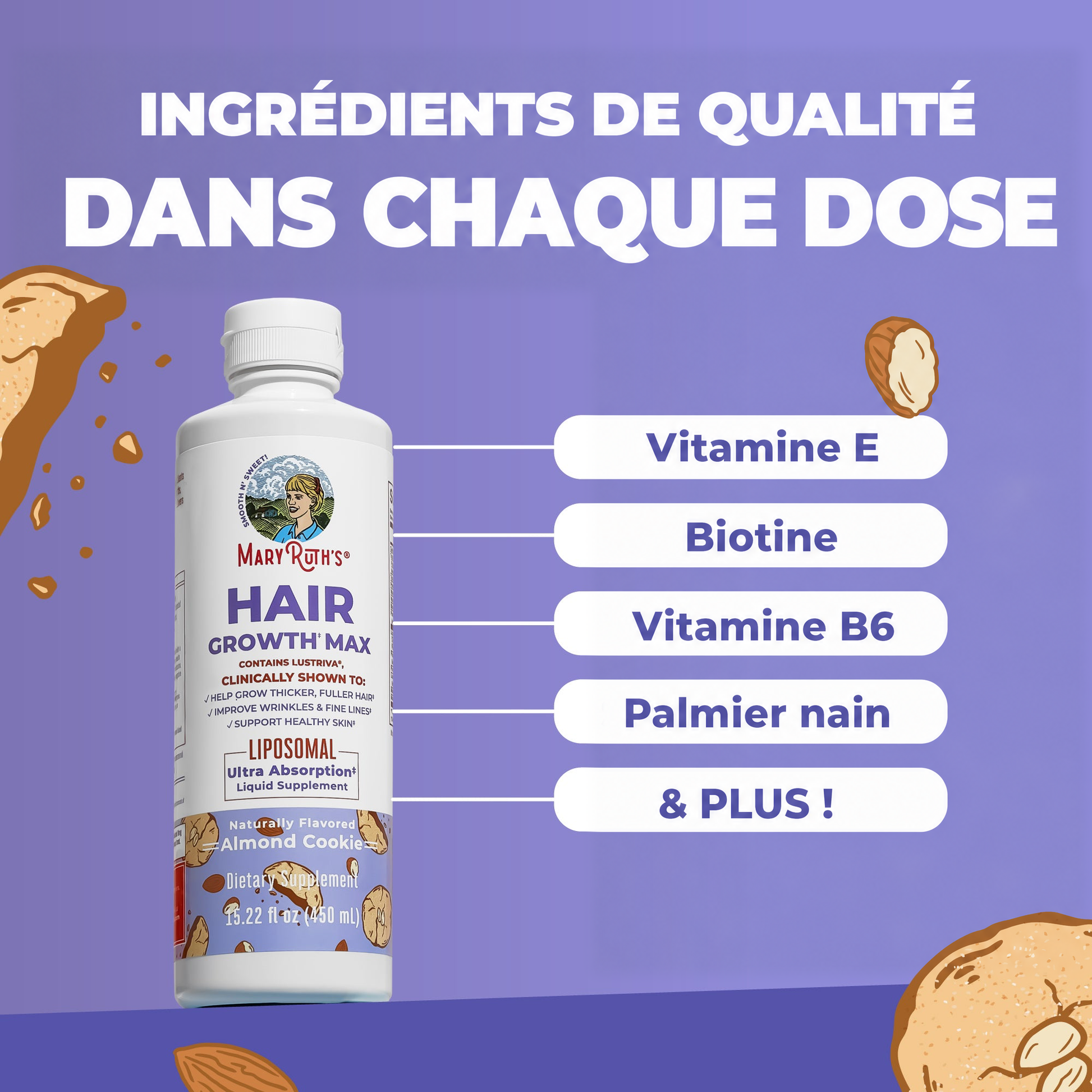 Key ingredients in MaryRuth Hair Growth Max Liposomal