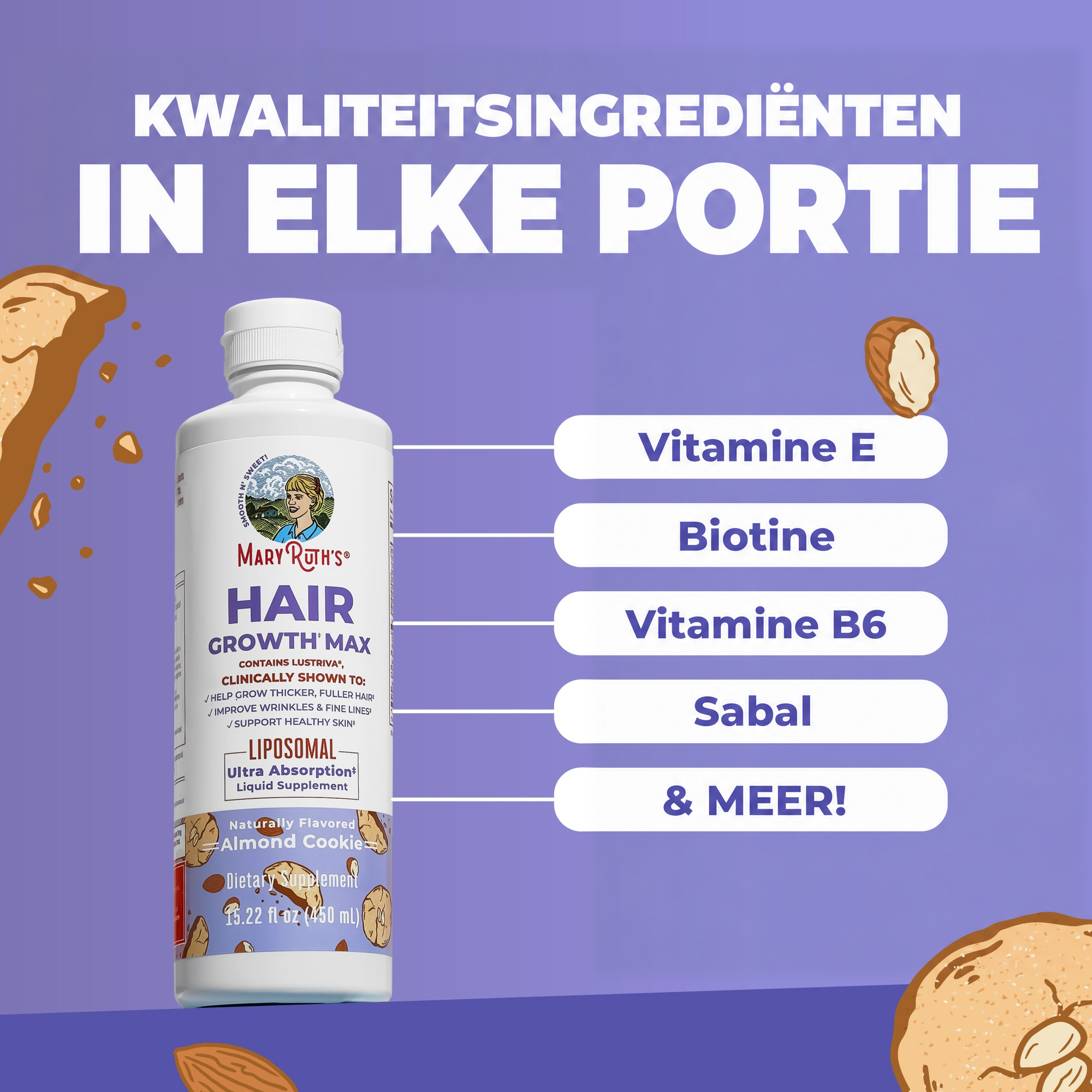 Key ingredients in MaryRuth Hair Growth Max Liposomal