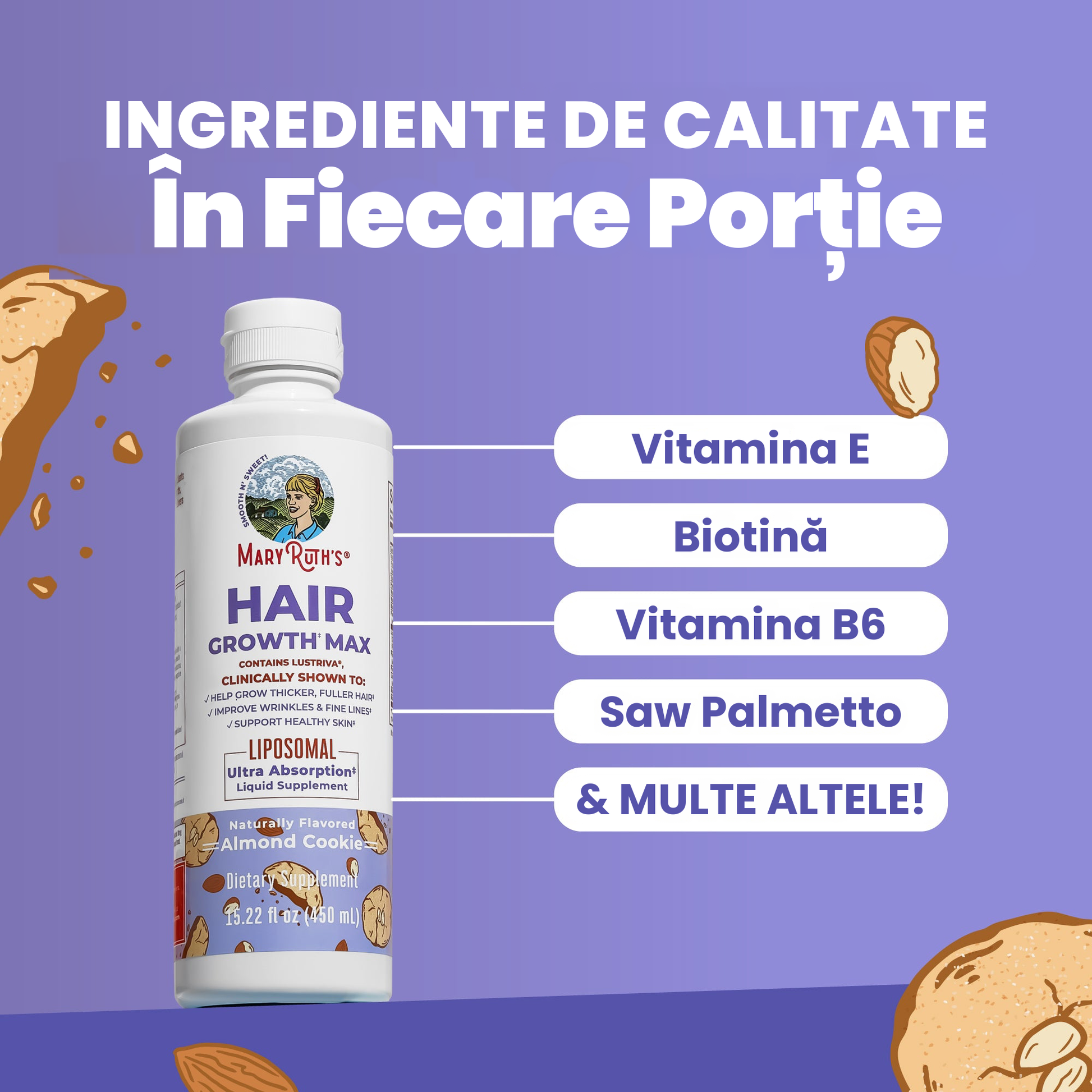 Ingrediente cheie în MaryRuth Hair Growth Max Liposomal