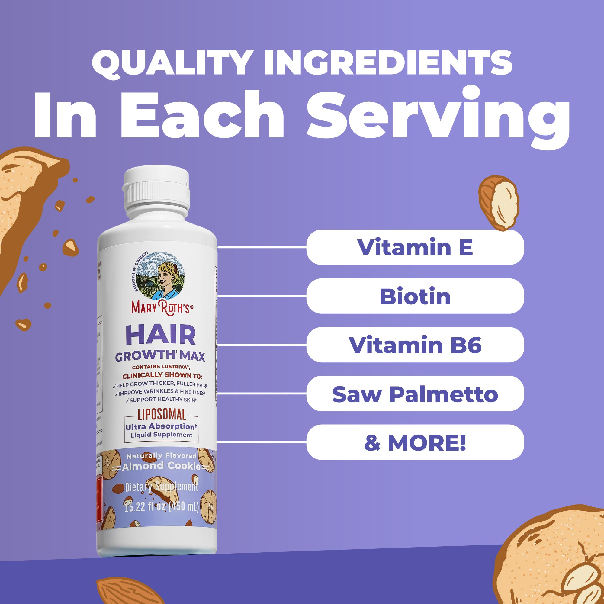 Key ingredients in MaryRuth Hair Growth Max Liposomal