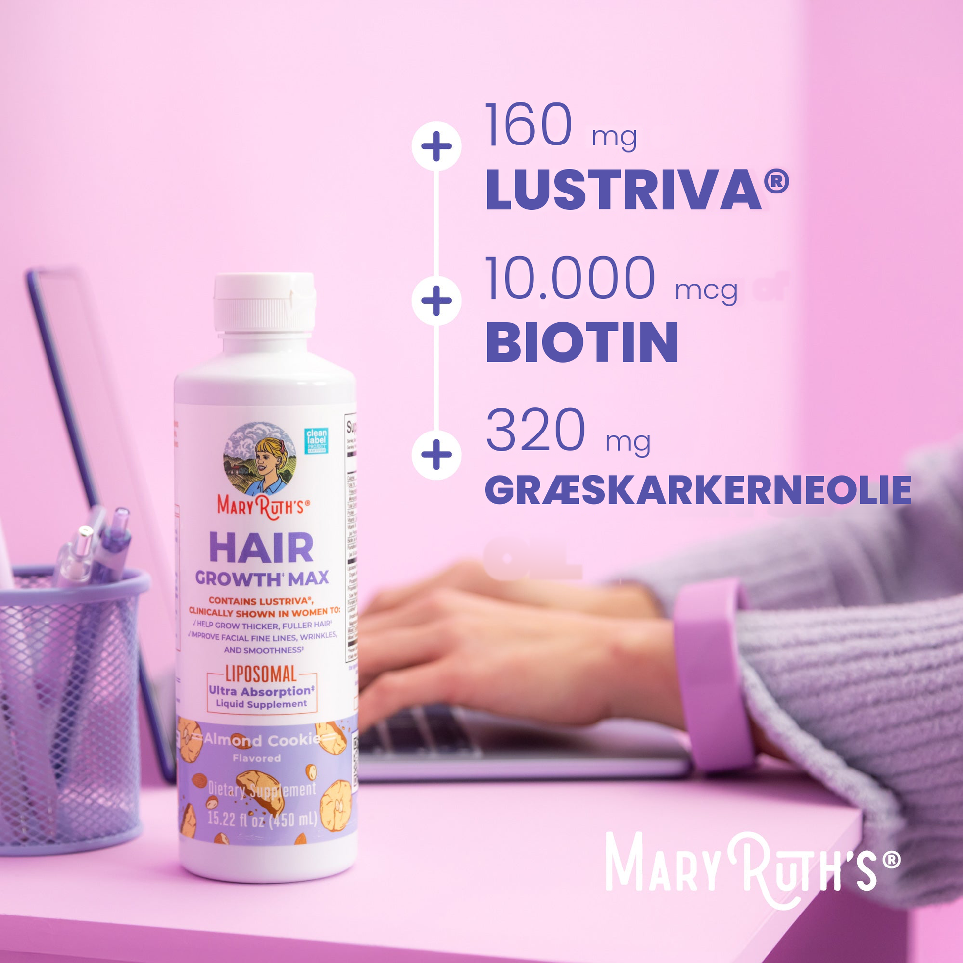 Urteingredienser: grønkarnefrøolie, savpalmefrugt, eclipta og amla