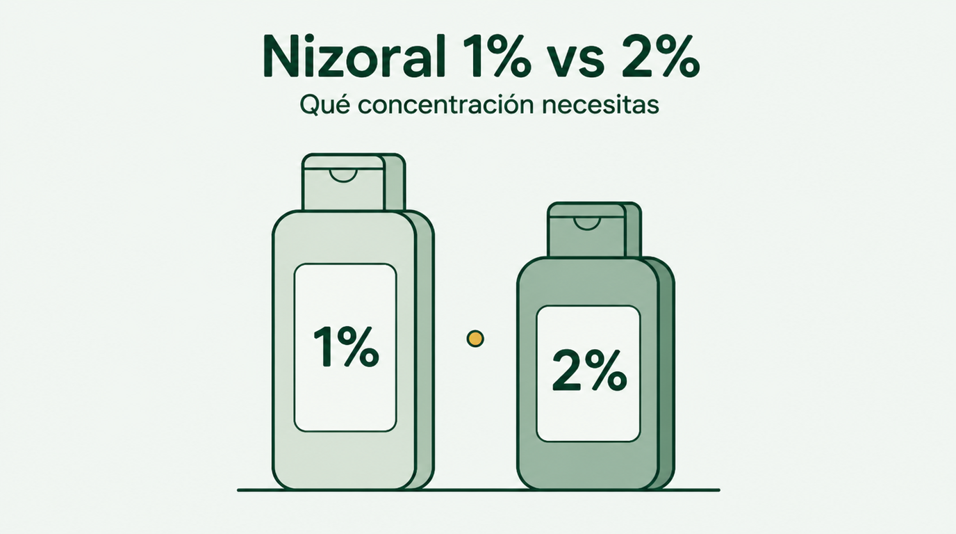 Nizoral 1% frente a 2%: qué concentración necesitas