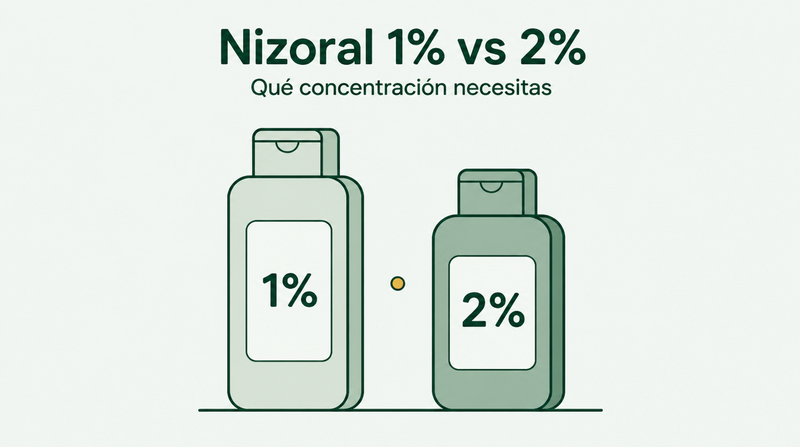 Nizoral 1% frente a 2%: qué concentración necesitas