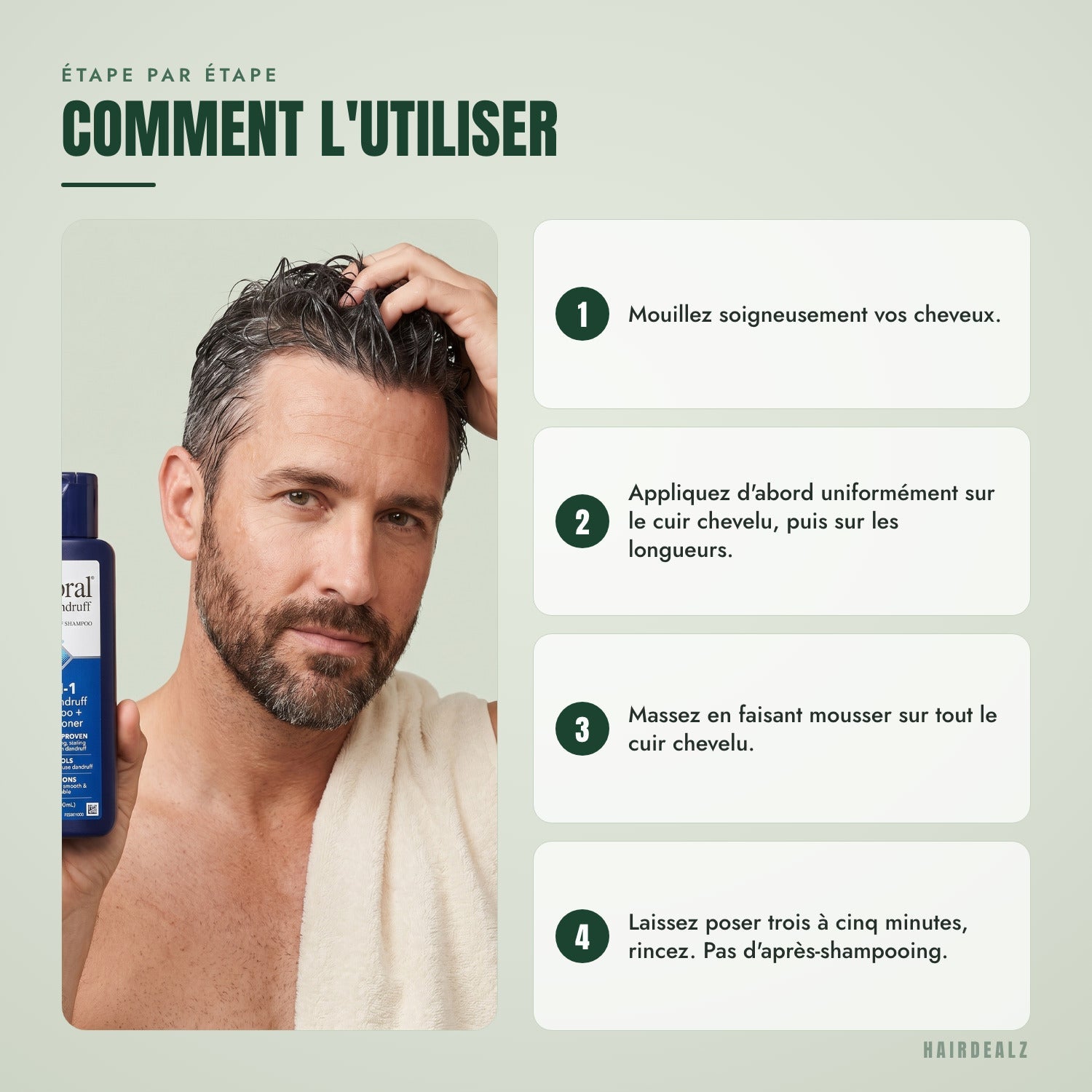 Comment utiliser Nizoral 2-en-1, étape par étape