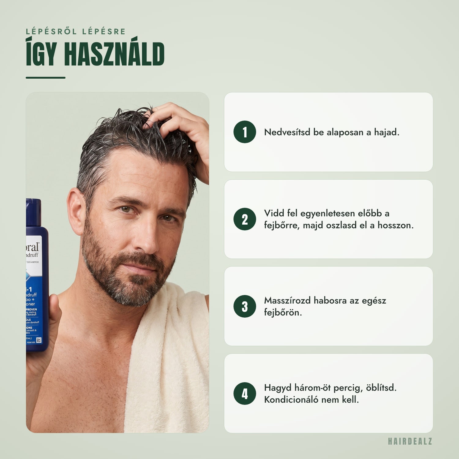 Így használd a Nizoral 2-in-1-et, lépésről lépésre