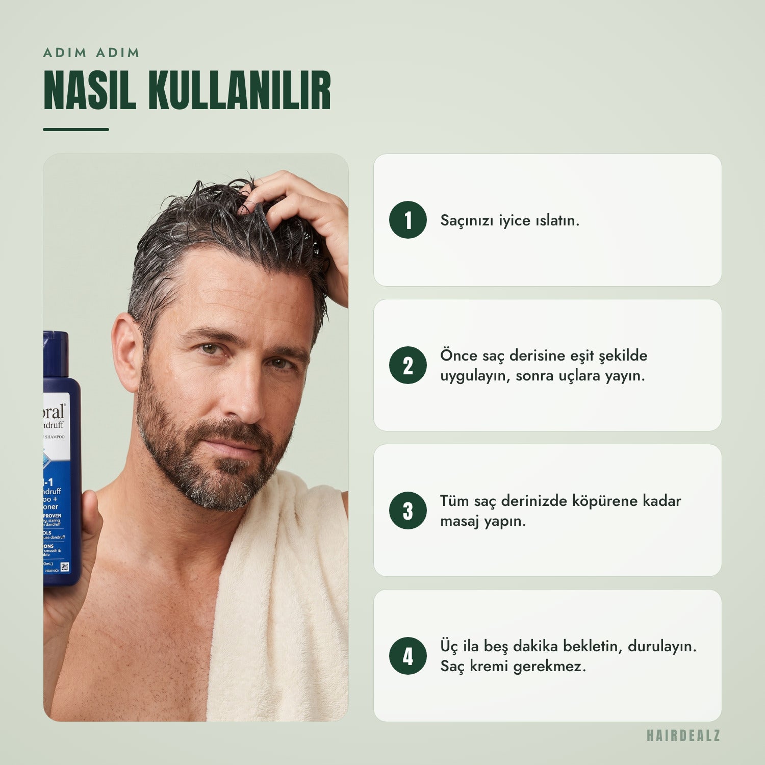Nizoral 2 in 1 adım adım nasıl kullanılır