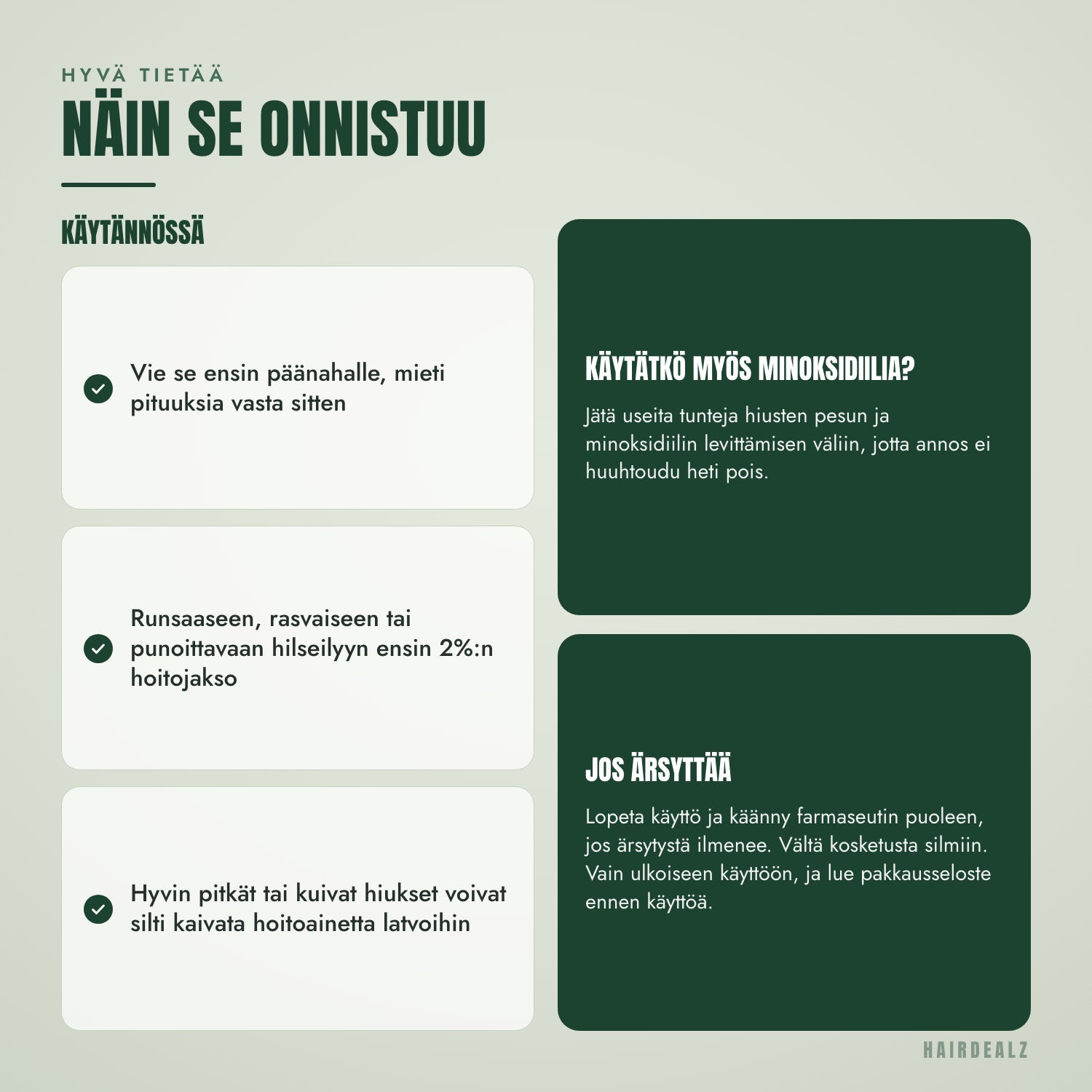 Nizoral 2-in-1 oikein käytettynä