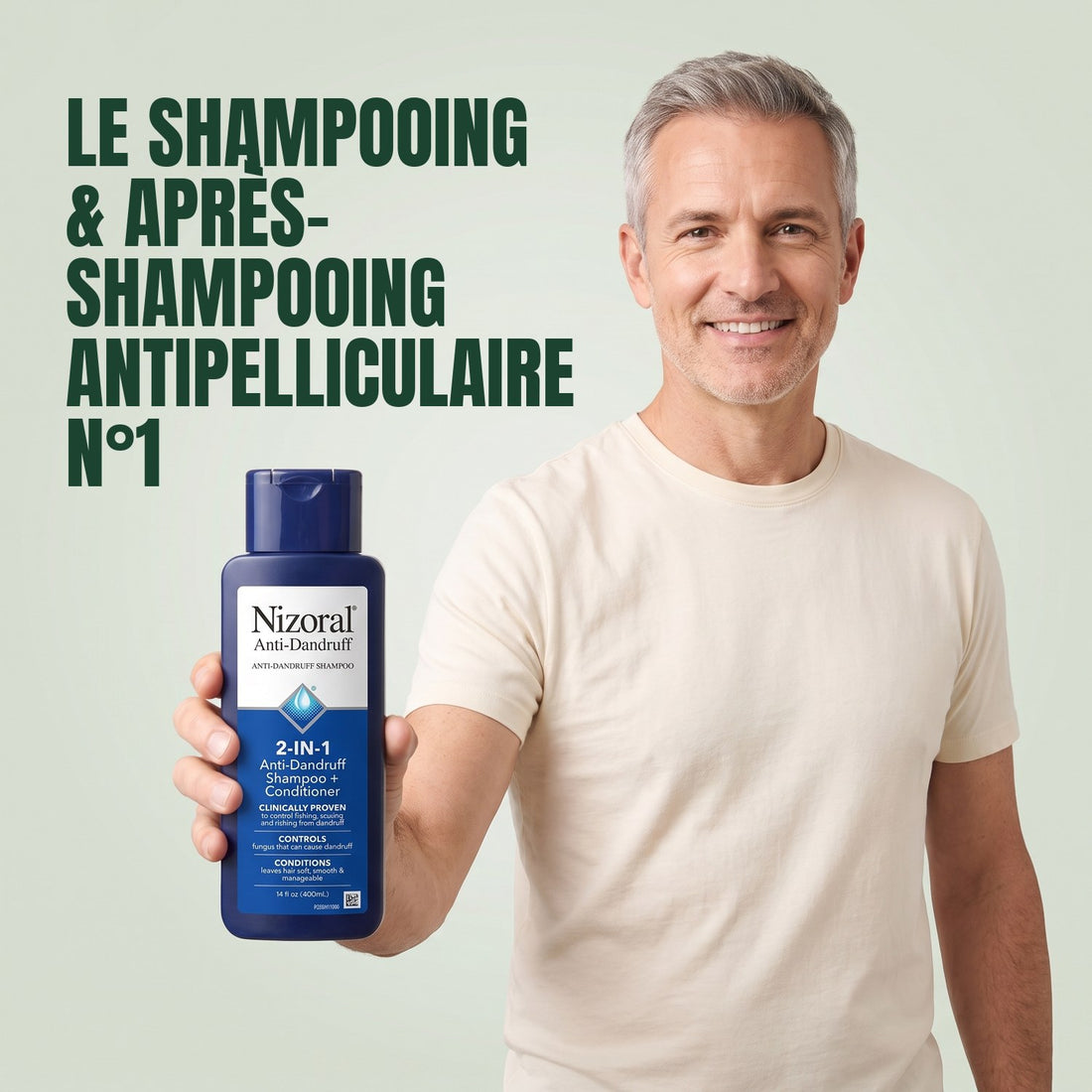 Nizoral 2-en-1 shampooing et après-shampooing antipelliculaire 1%, 400 ml