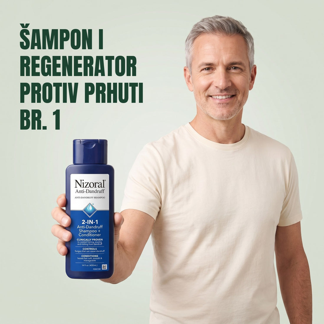 Nizoral 2-u-1 šampon i regenerator protiv prhuti 1%, 400 ml