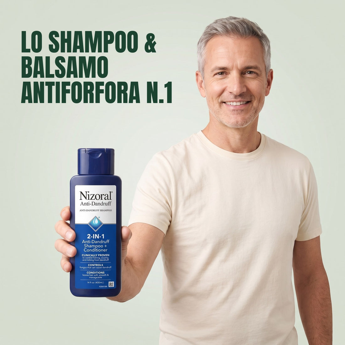 Nizoral 2 in 1 shampoo e balsamo antiforfora 1%, 400 ml