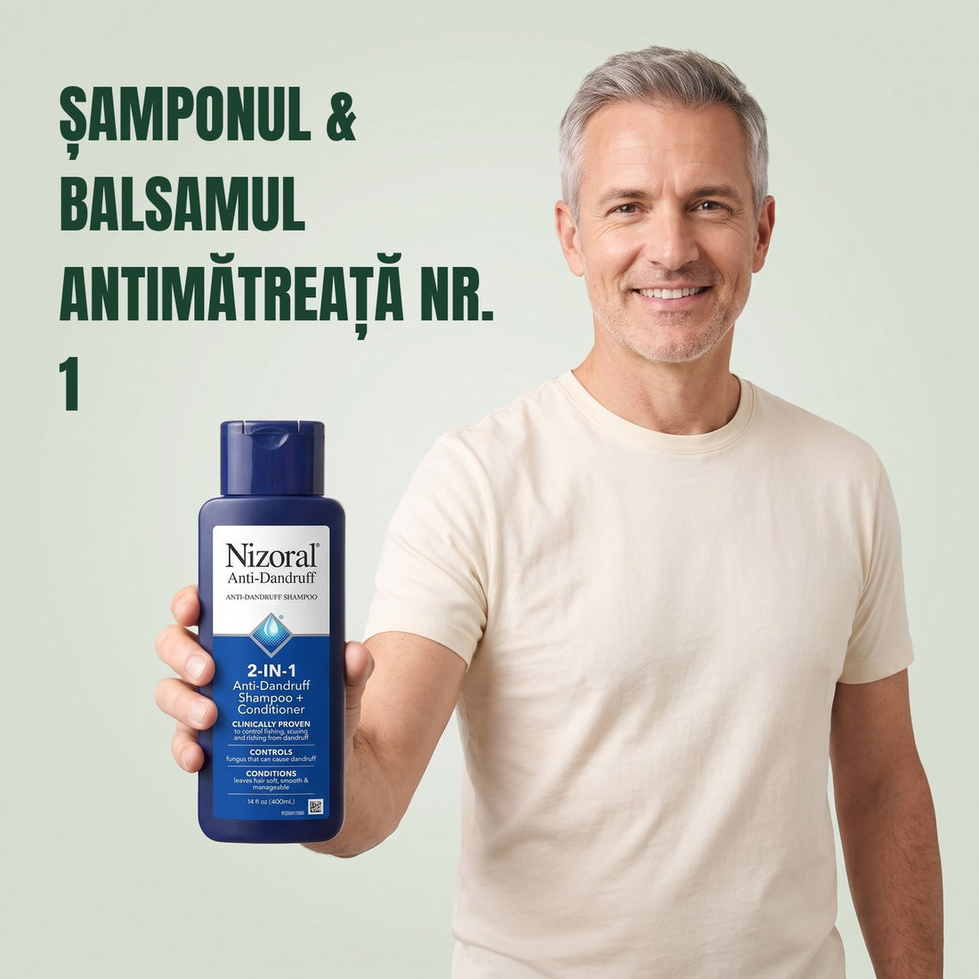 Șampon și balsam Nizoral 2-în-1 anti-mătreață 1%, 400 ml