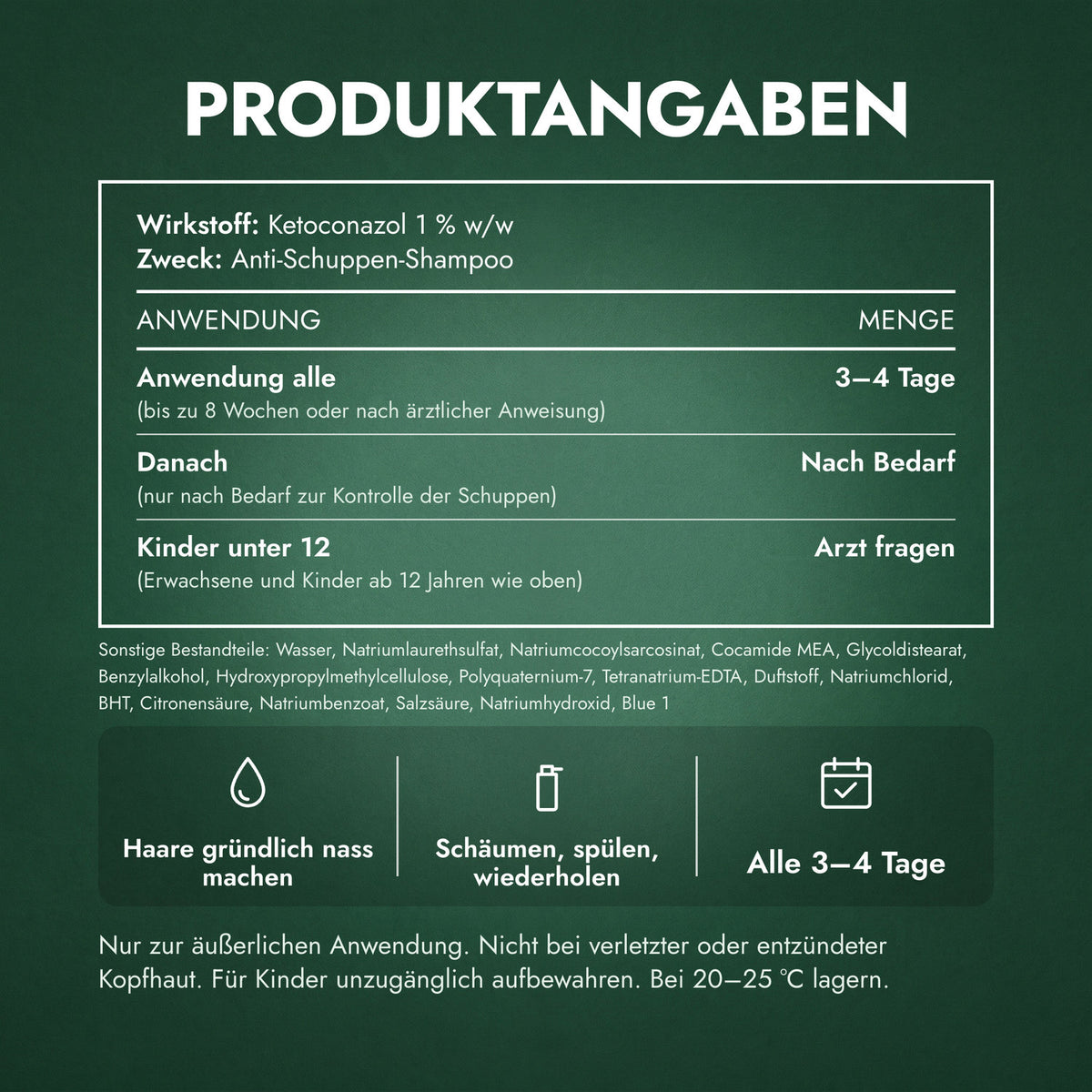 Produktangaben: Nizoral 2-in-1 Anti-Schuppen-Shampoo + Spülung