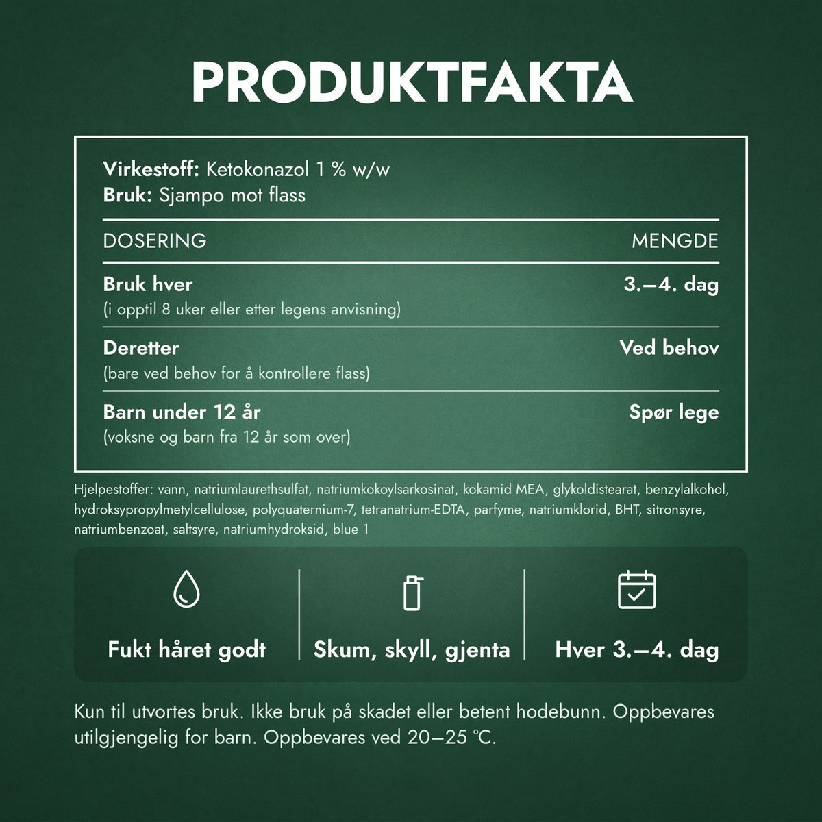 Produktfakta: Nizoral 2-i-1 sjampo + balsam mot flass
