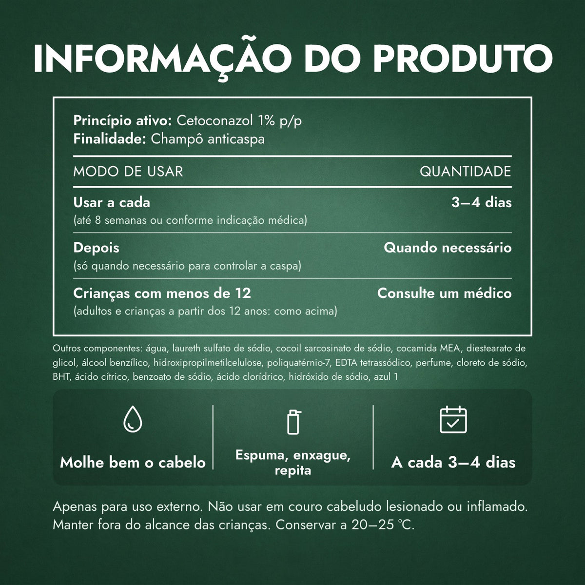 Informação do produto: Nizoral Champô e Amaciador Anticaspa 2 em 1