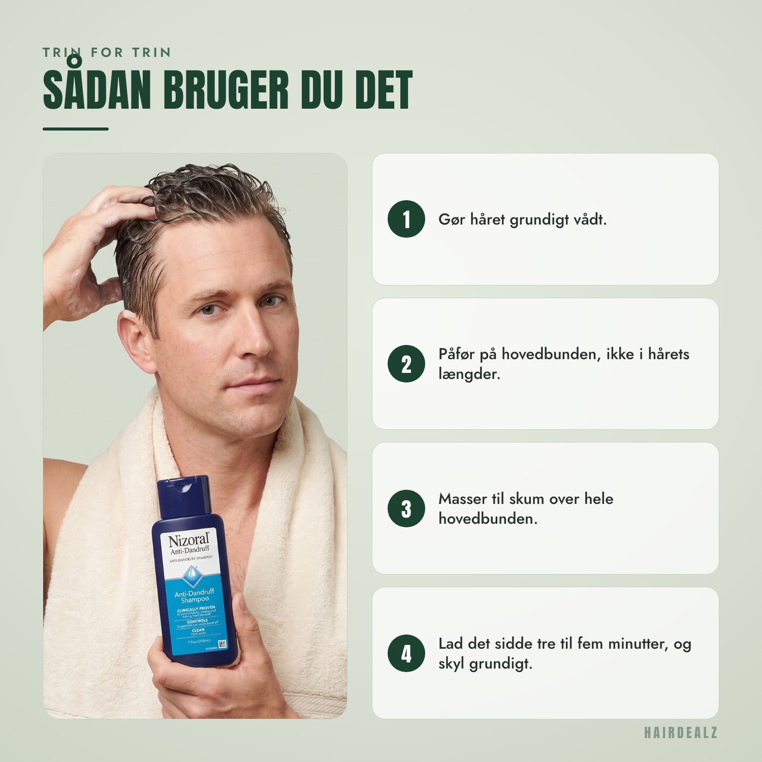 Sådan bruger du Nizoral 1%, trin for trin