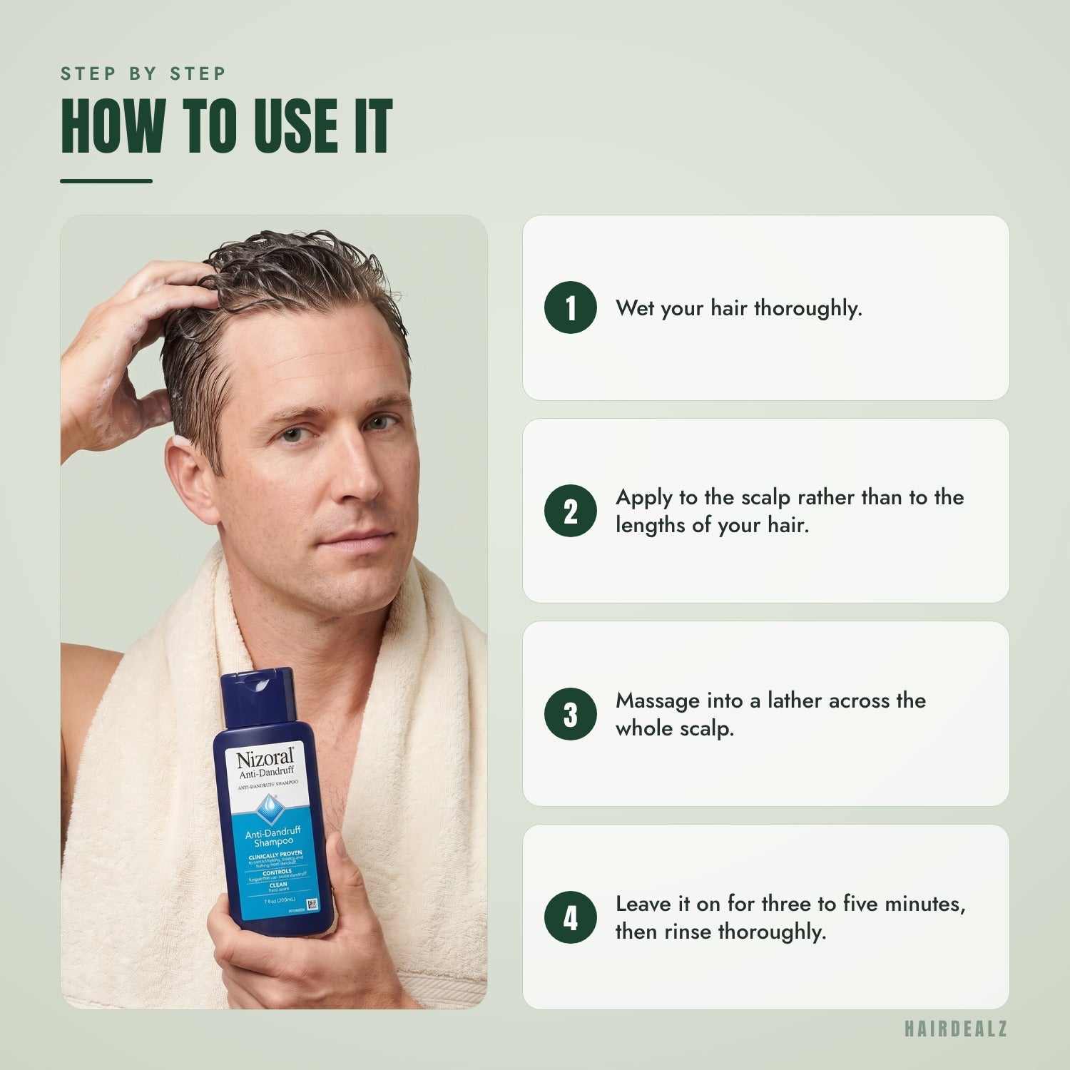 How to use Nizoral 1%, step by step