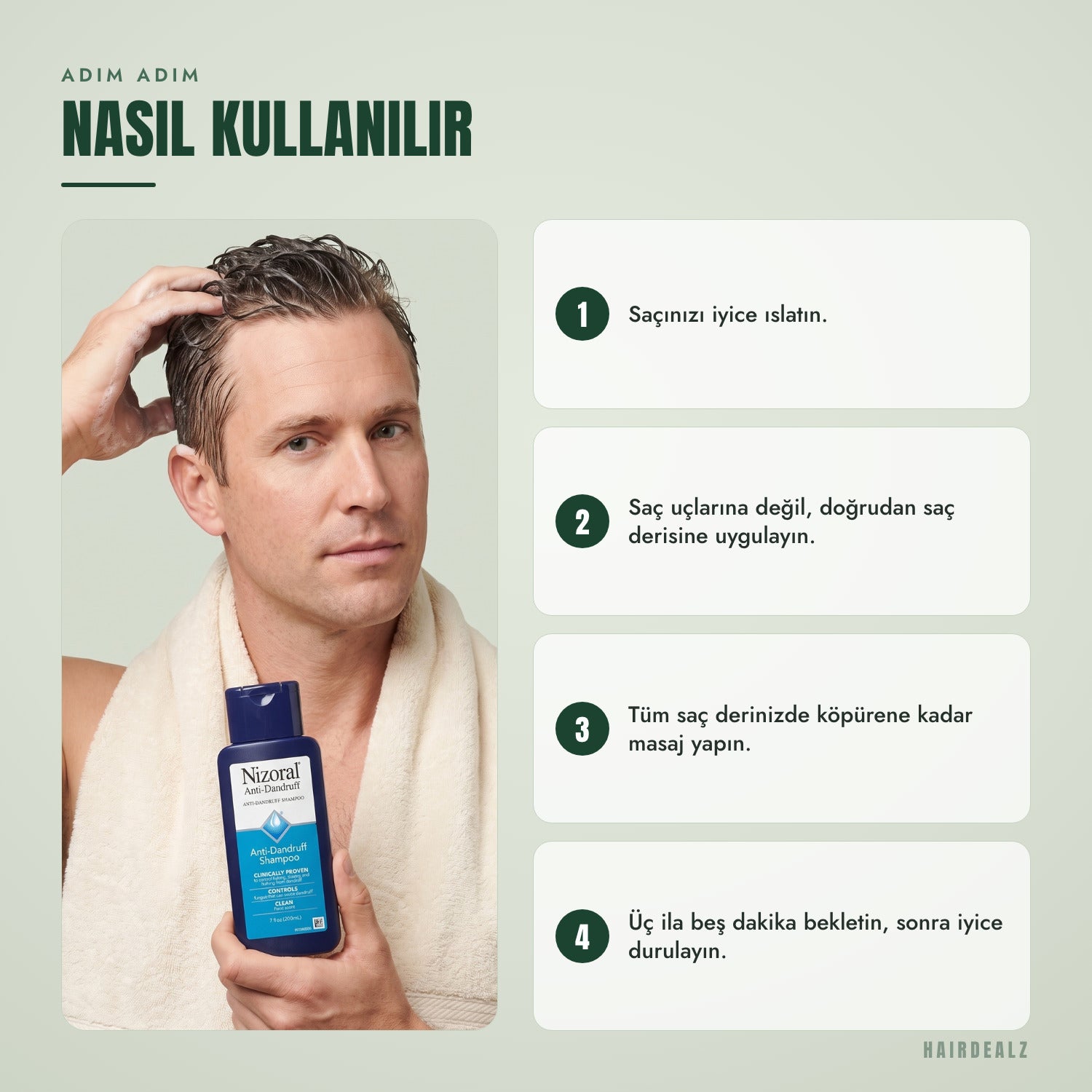 Nizoral 1% nasıl kullanılır, adım adım