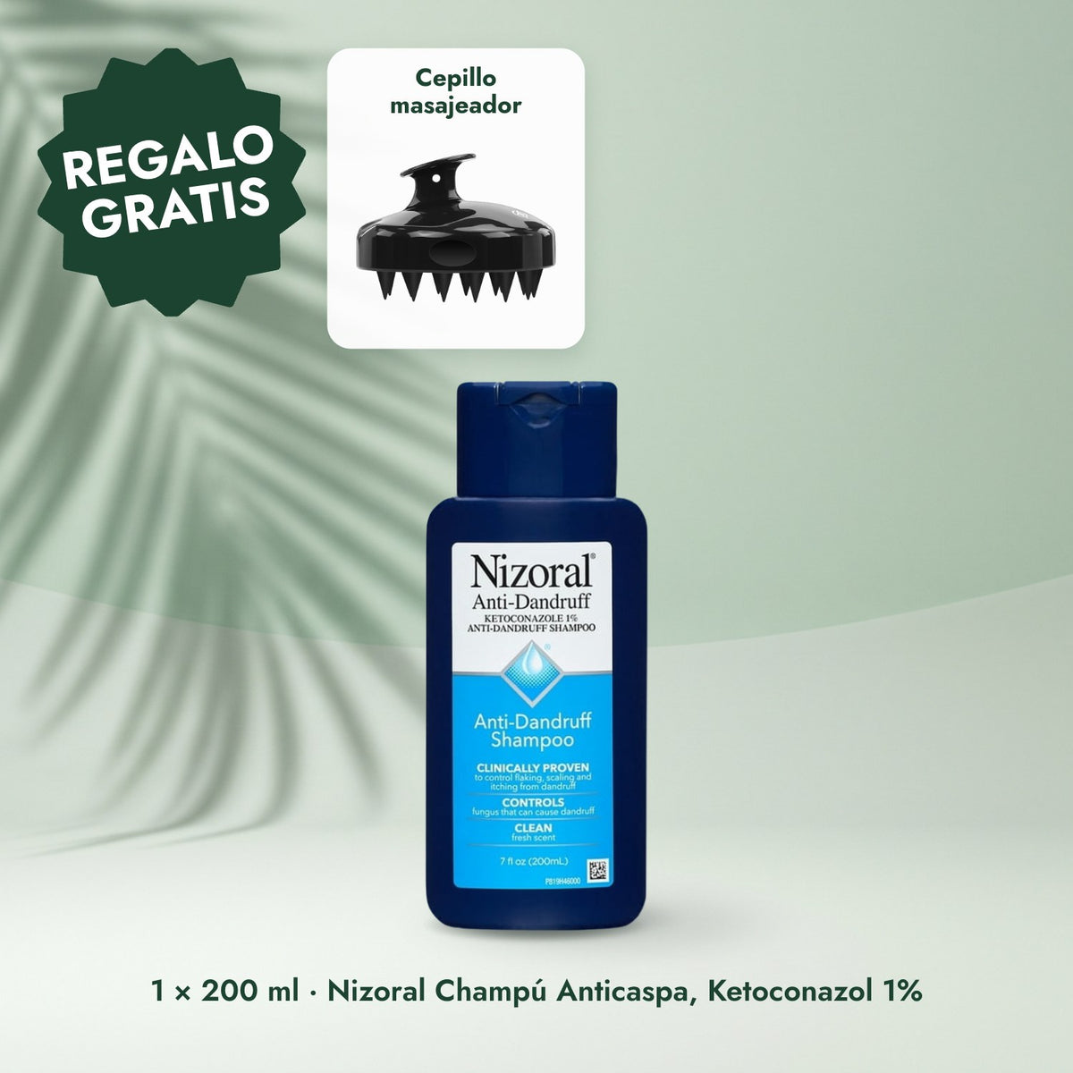 1 × 200 ml · Nizoral Champú Anticaspa, Ketoconazol 1%: Cepillo masajeador