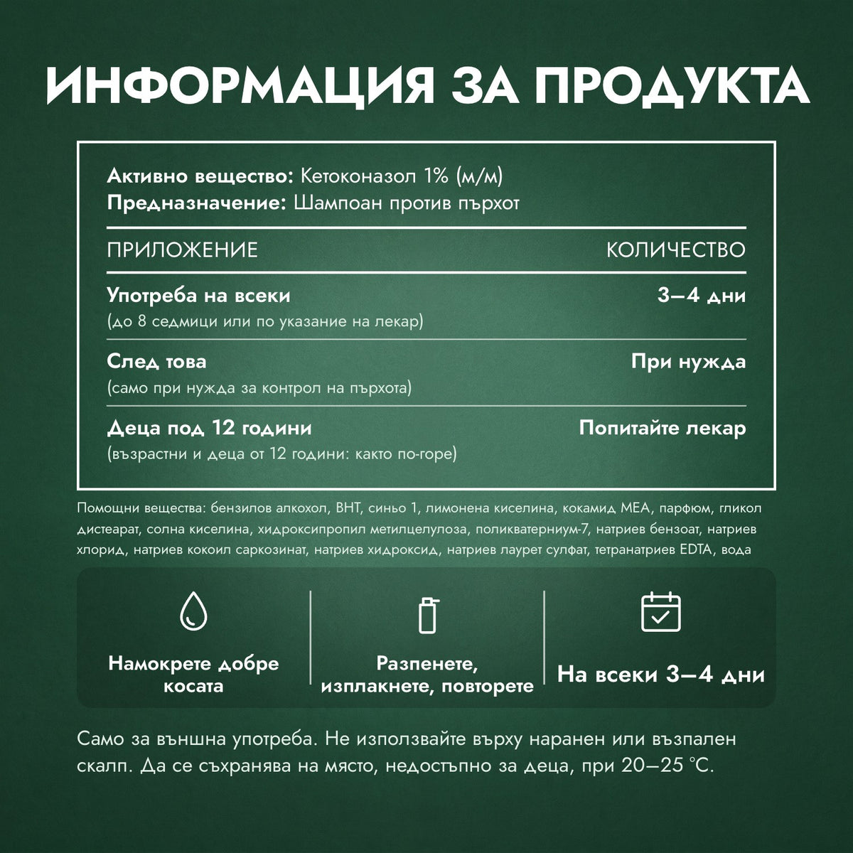 Информация за продукта: Шампоан Nizoral против пърхот, кетоконазол 1%