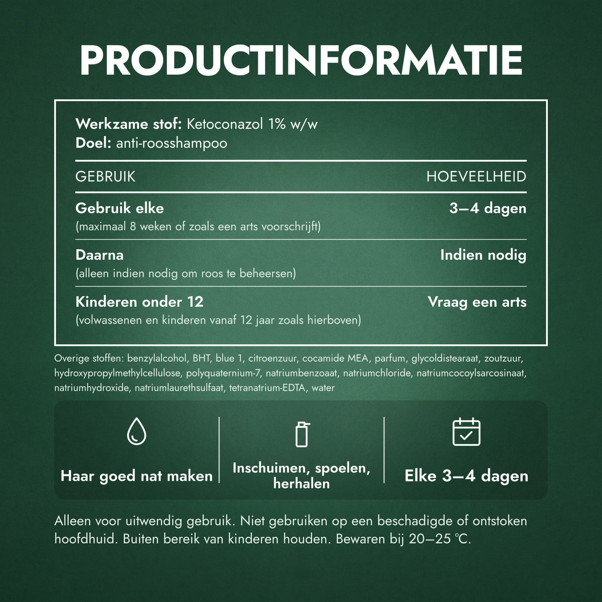 Productinformatie: Nizoral anti-roosshampoo, ketoconazol 1%