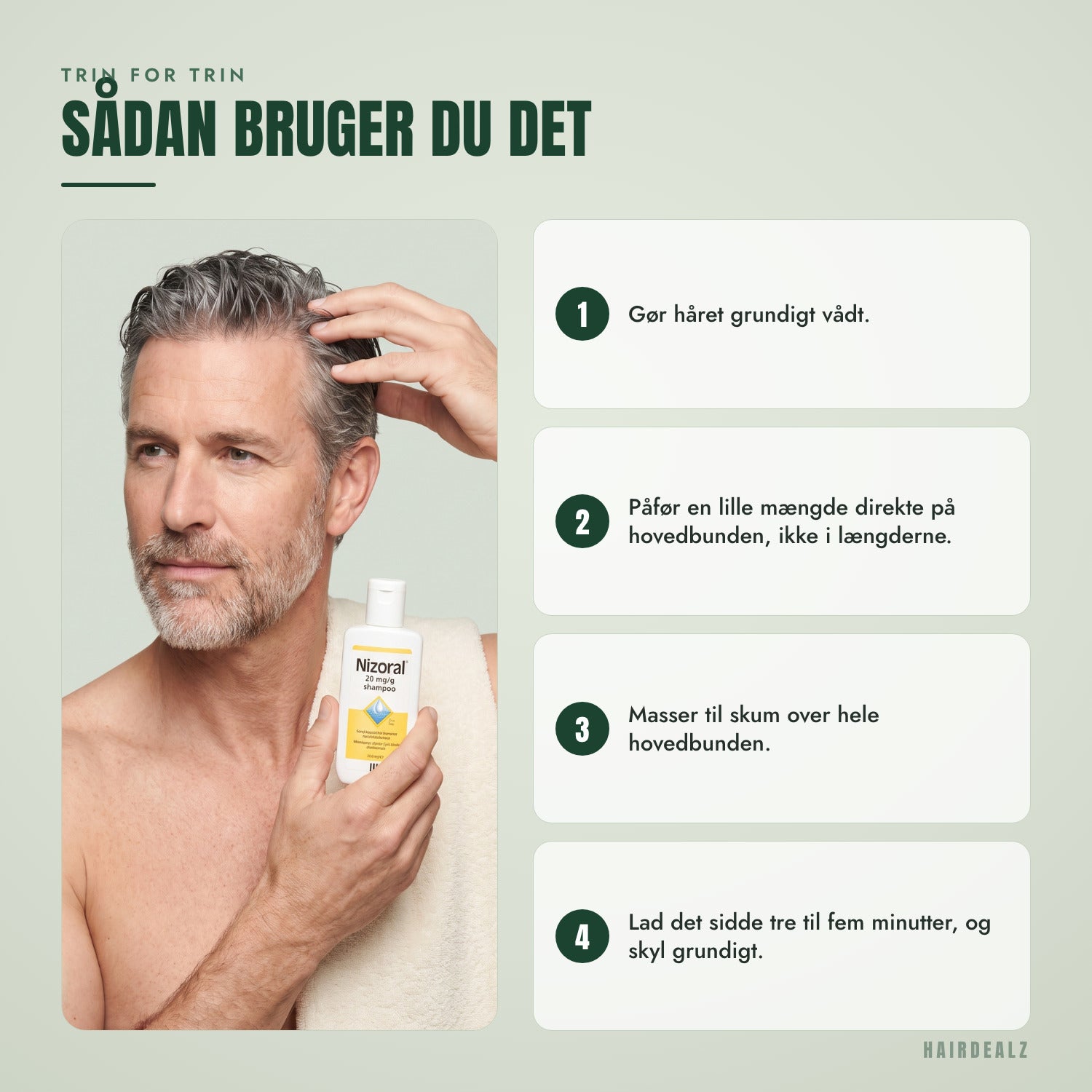 Sådan bruger du Nizoral 2% 100 ml, trin for trin