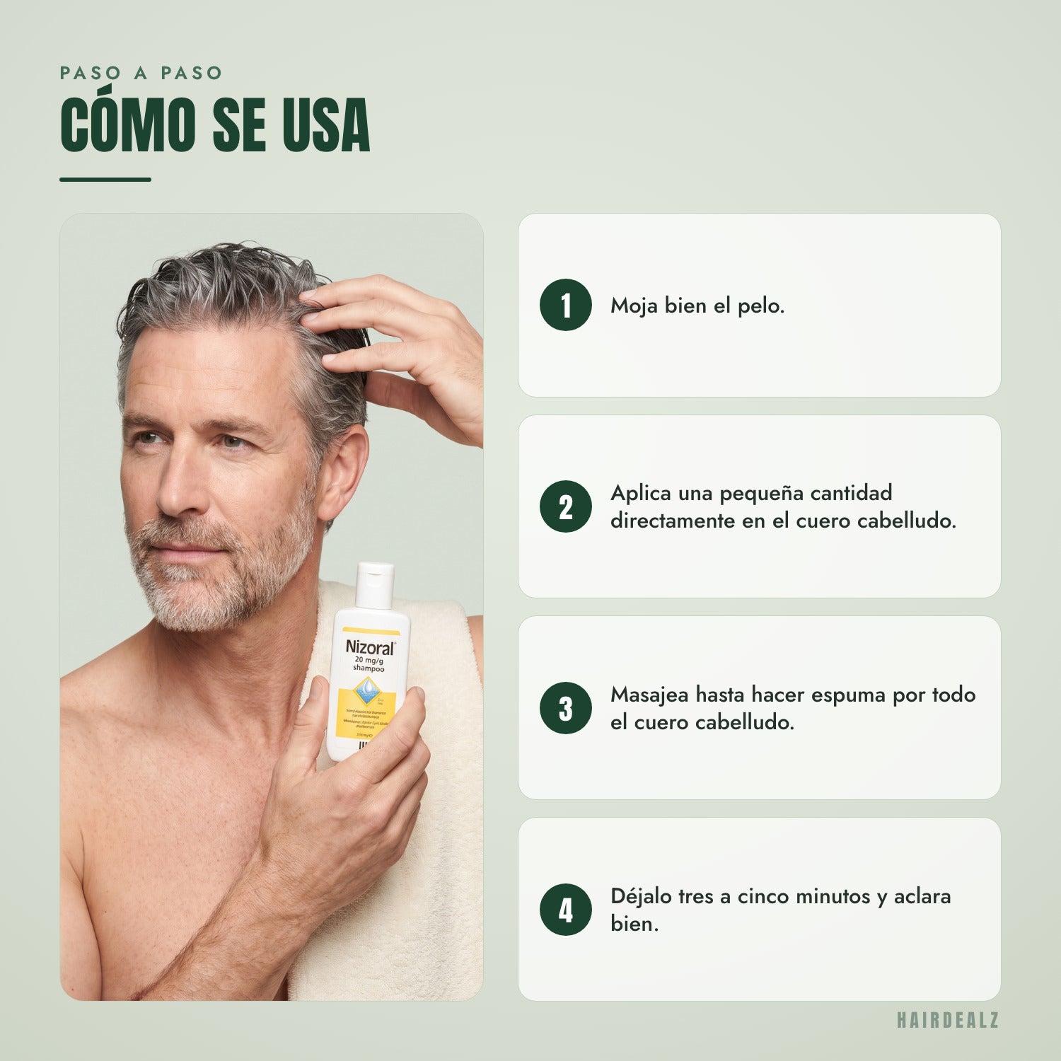 Cómo usar Nizoral 2% 100 ml, paso a paso