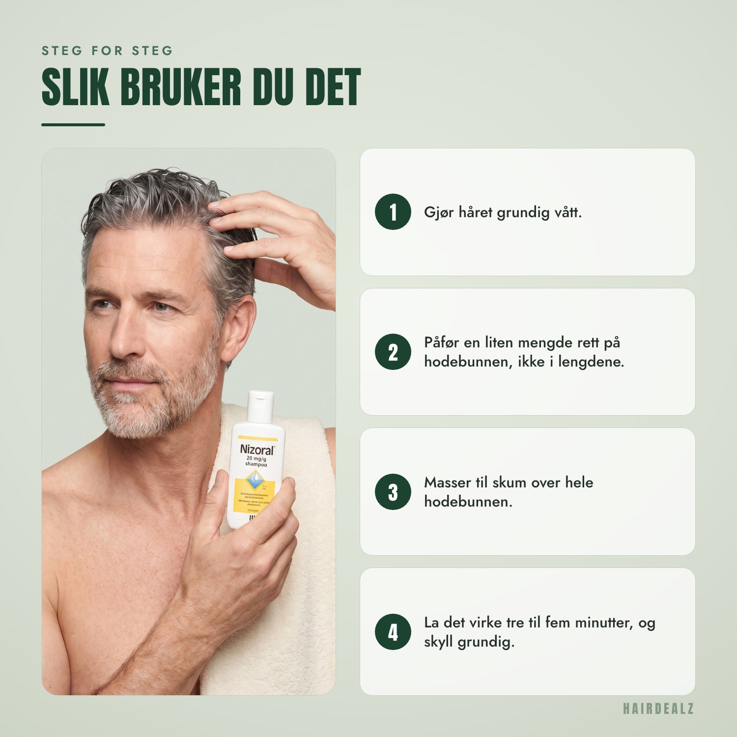 Slik bruker du Nizoral 2% 100 ml, steg for steg