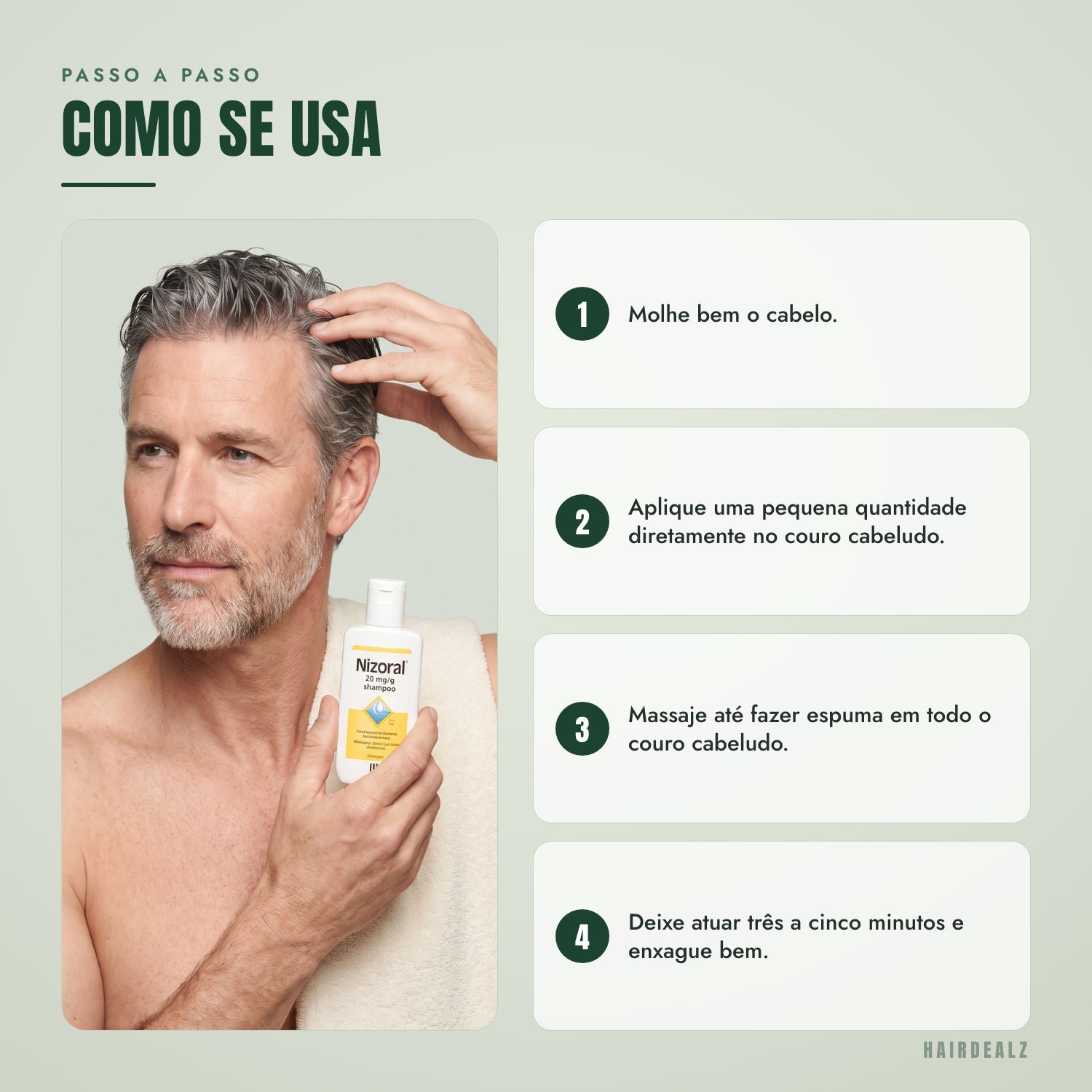 Como usar o Nizoral 2% 100 ml, passo a passo