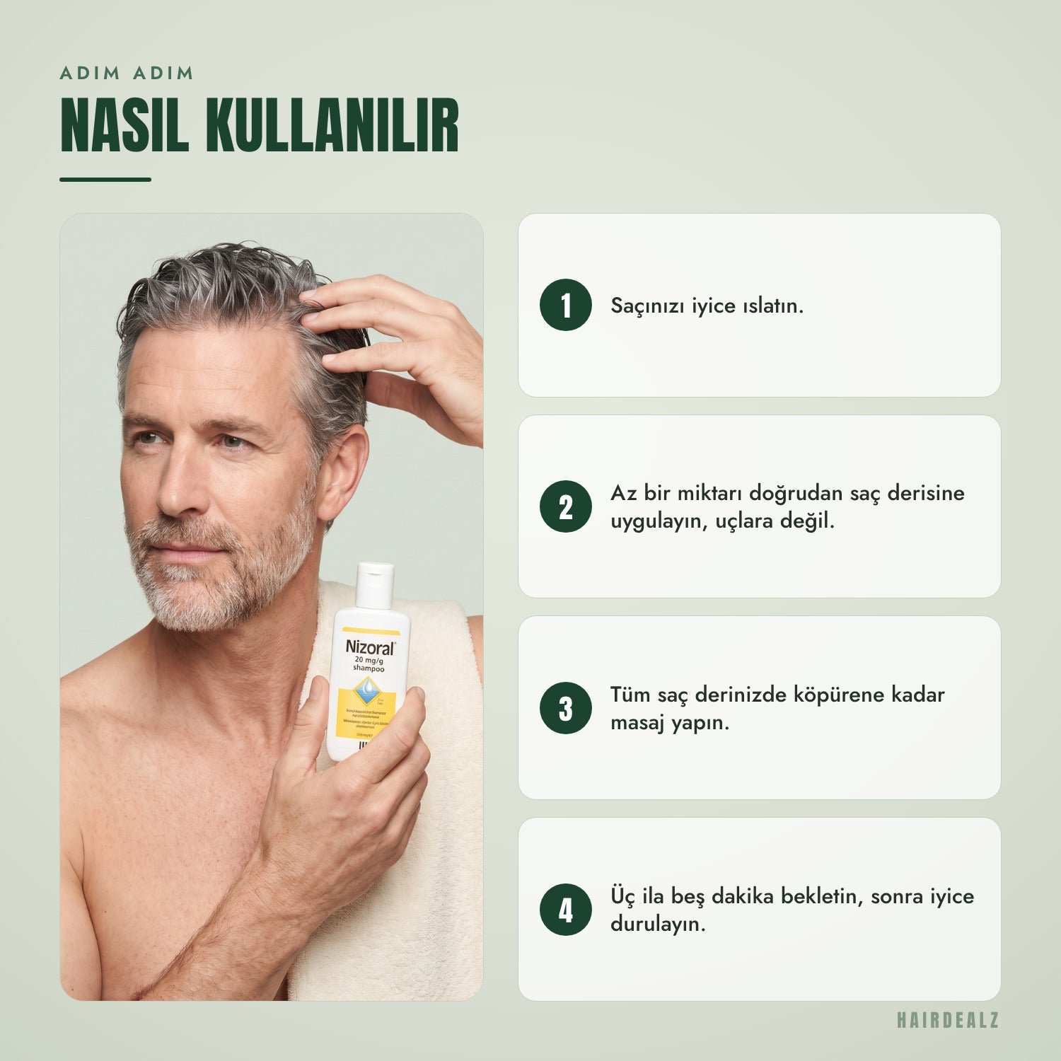 Nizoral 2% 100 ml adım adım nasıl kullanılır