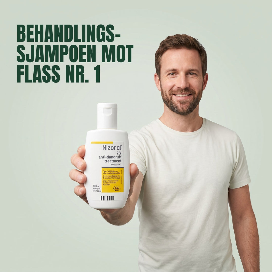 Nizoral 20 mg/g anti-flass behandlingssjampo 2 %, 100 ml flaske og eske
