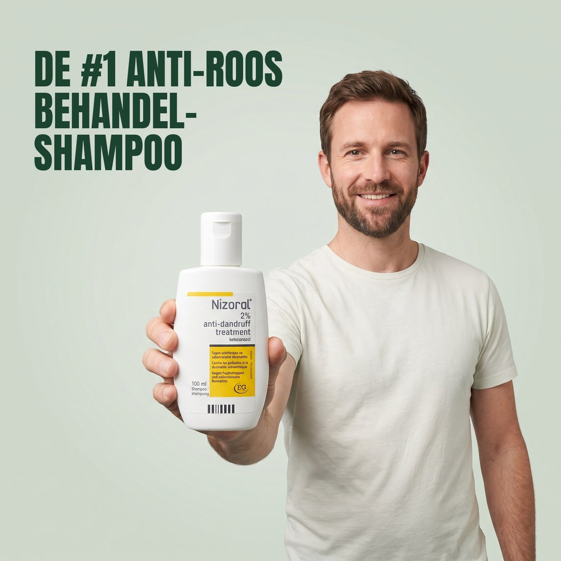 Nizoral 20 mg/g anti-dandruff treatment shampoo 2%, 100 ml bottle and carton