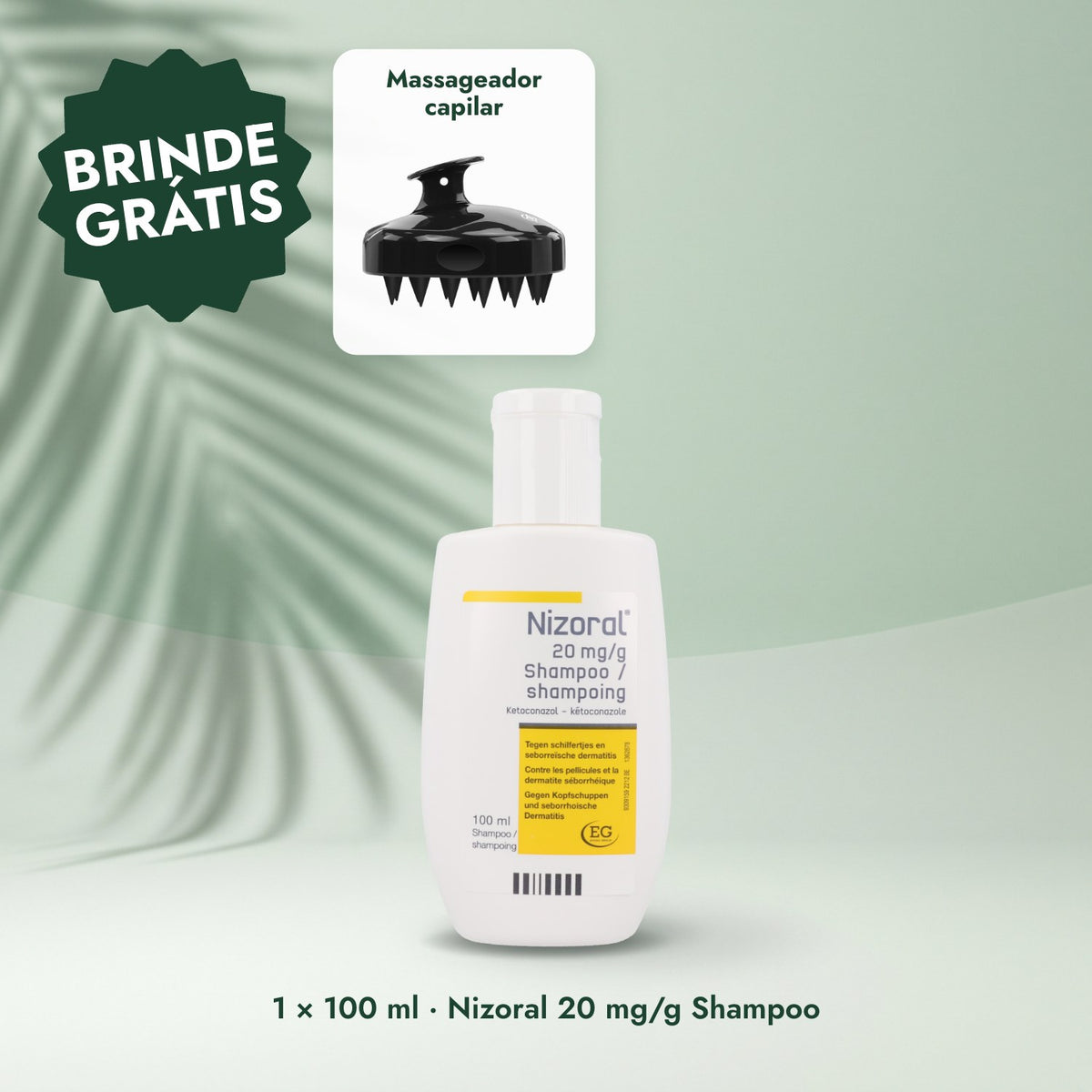 1 × 100 ml · Nizoral 20 mg/g Shampoo: Massageador capilar