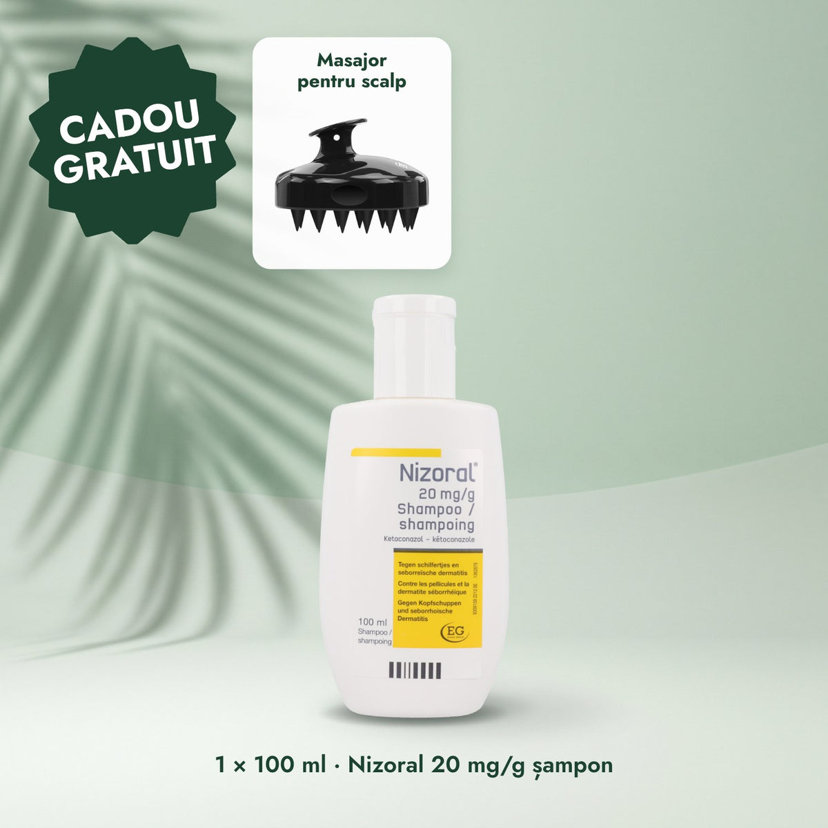 1 × 100 ml · Nizoral 20 mg/g șampon: Masajor pentru scalp