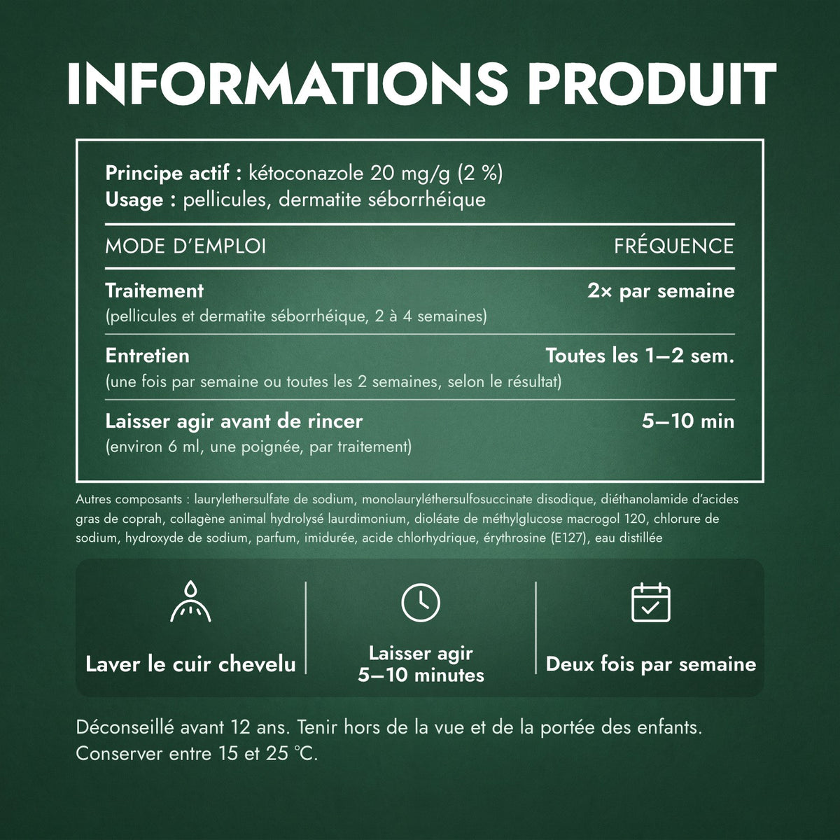 Informations produit: Nizoral 20 mg/g shampooing