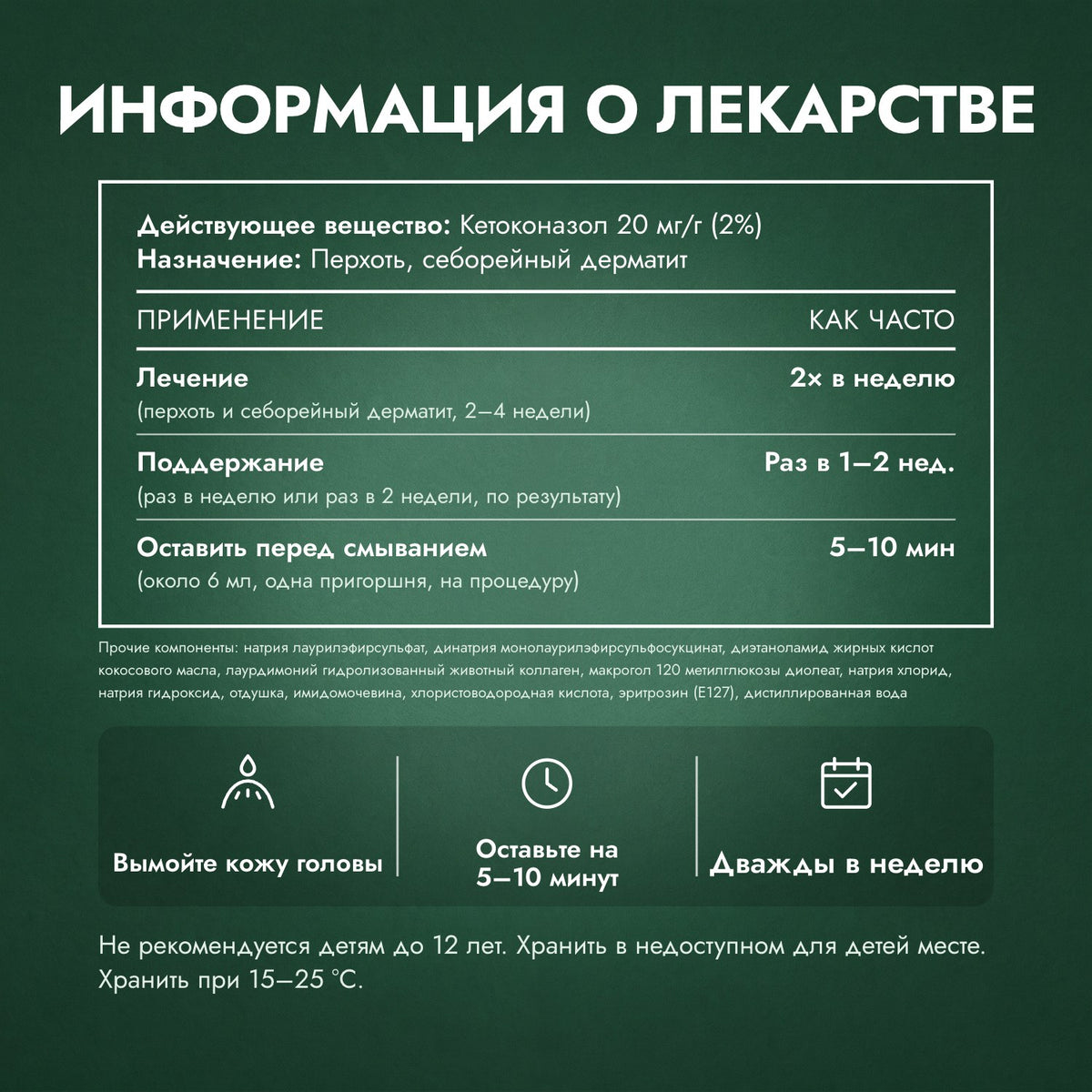 Информация о лекарстве: Шампунь Nizoral 20 мг/г