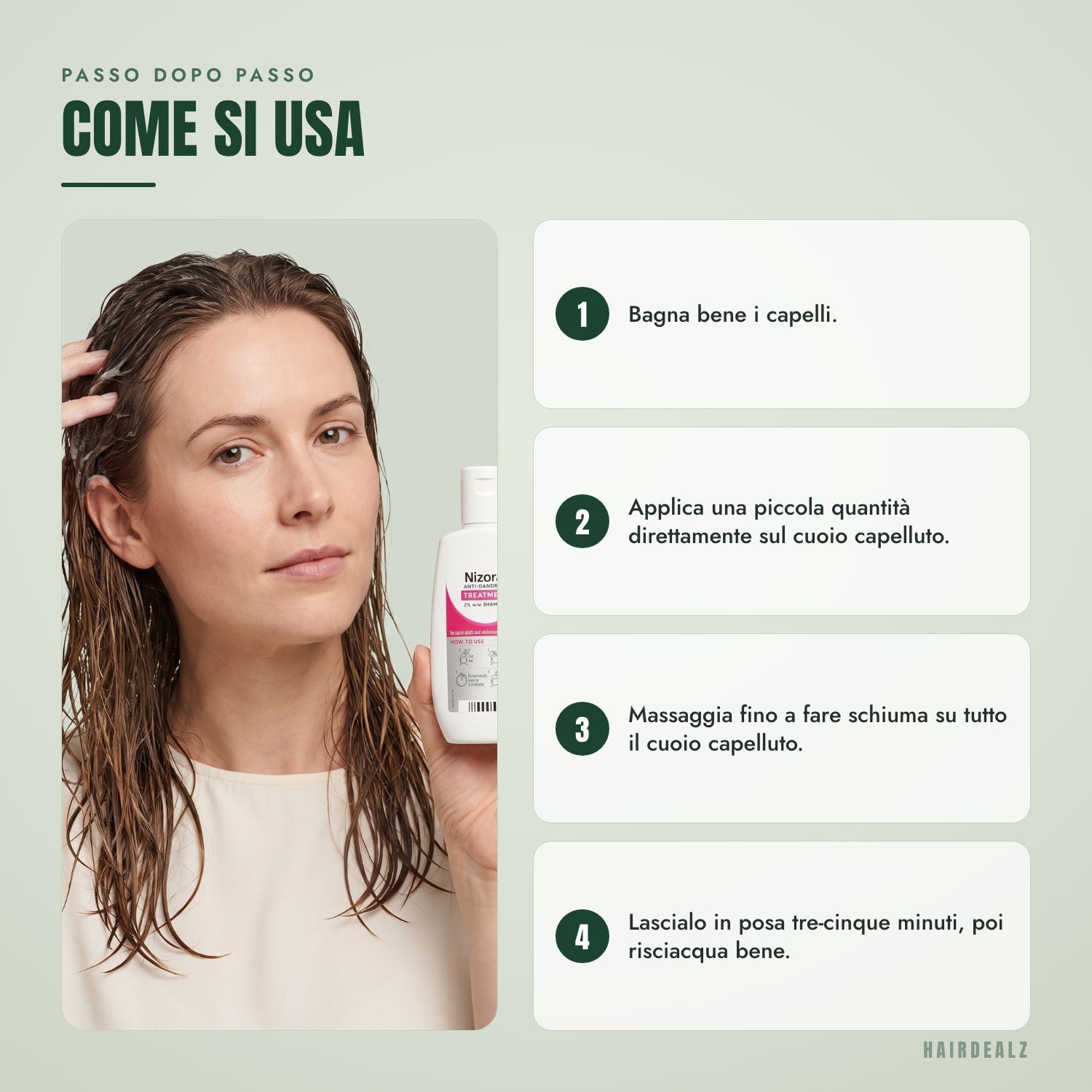 Come usare Nizoral 2% 60 ml, passo dopo passo