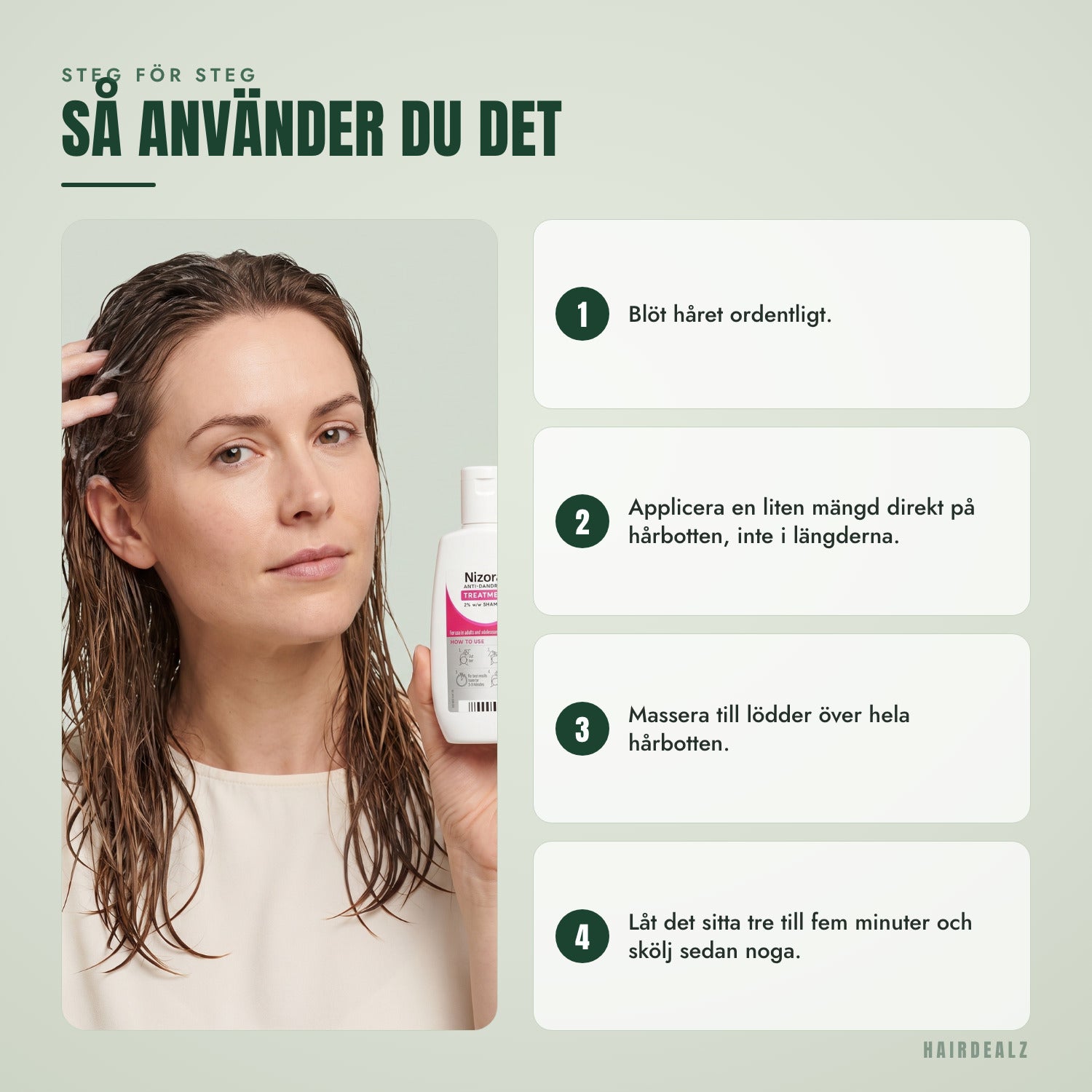 Så använder du Nizoral 2% 60 ml, steg för steg