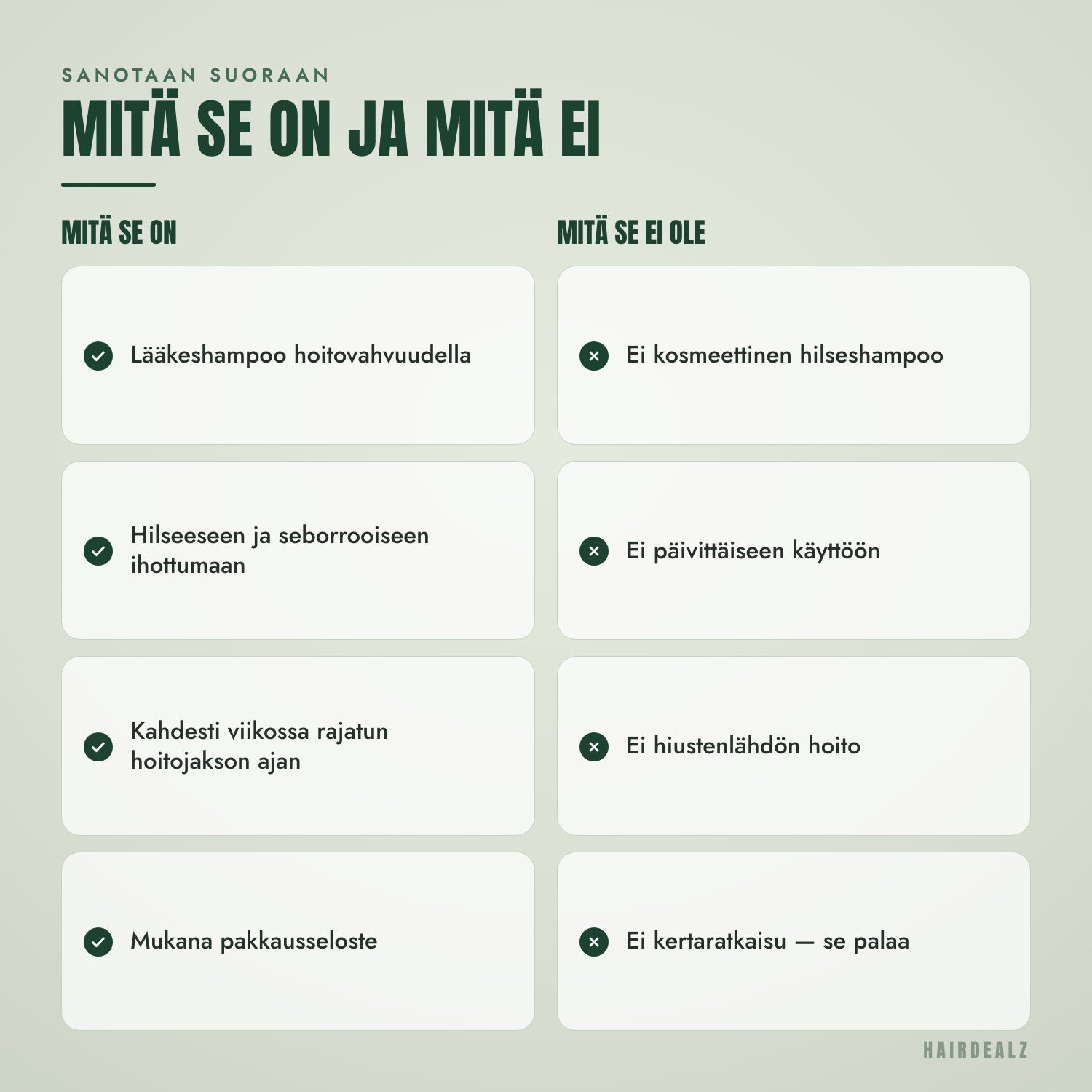 Mitä Nizoral 2% 60 ml on ja mitä se ei ole