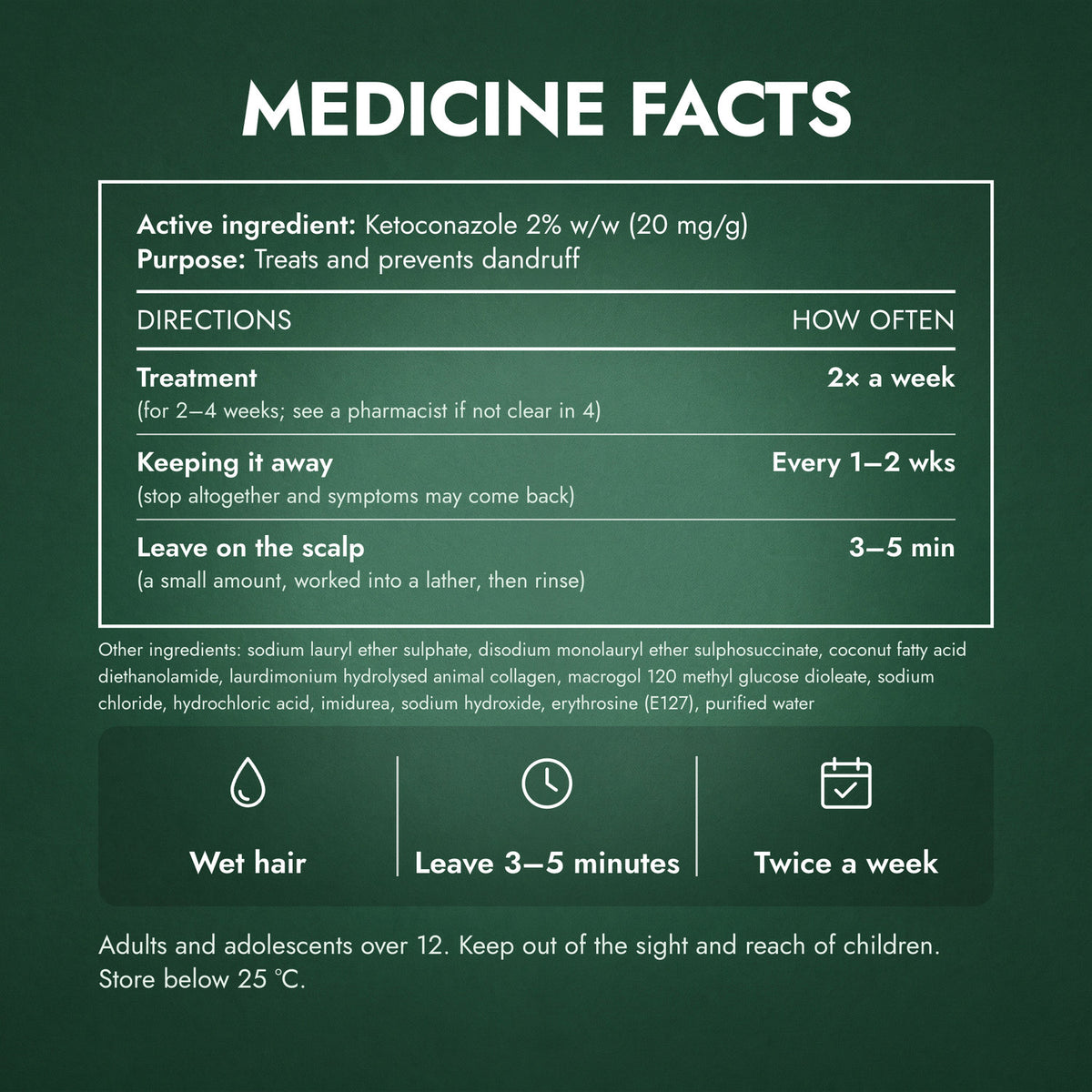 Medicine Facts: Nizoral Anti-Dandruff Treatment 2% w/w Shampoo